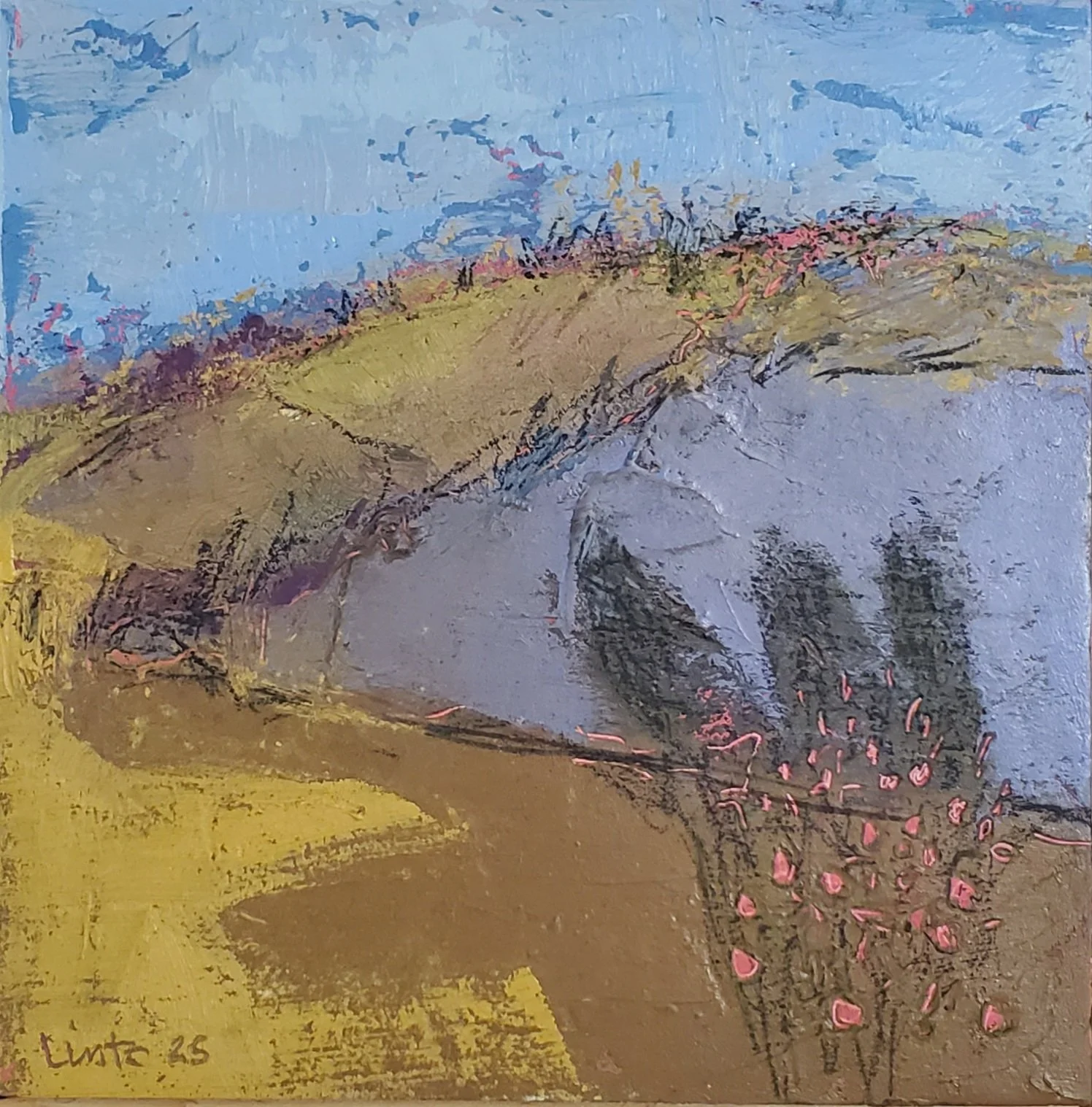 berries, 6x6in, oil/cold wax on wood panel, 2025