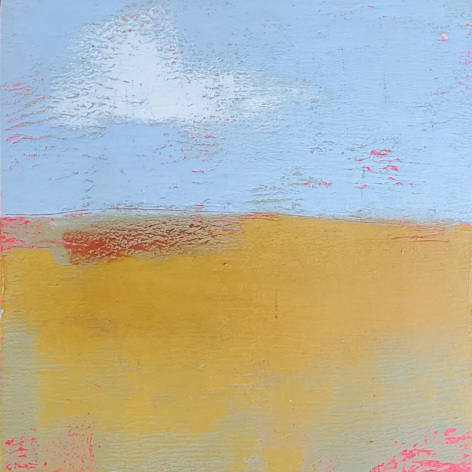 august, 6x6in oil/cold wax on panel, 2025