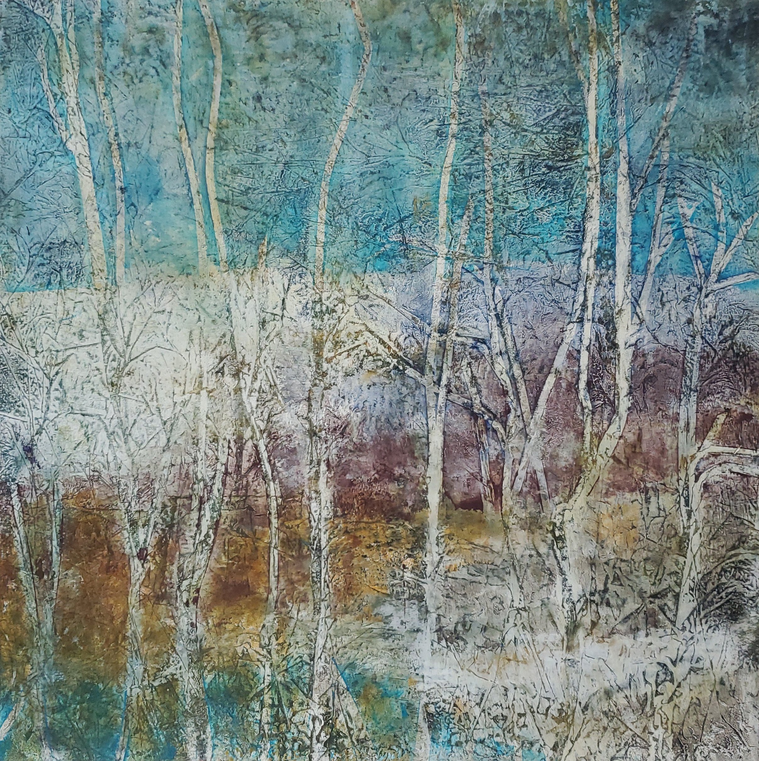 streamside, 12x12in oil/cold wax on panel, 2023
[original in private collection / giclee prints available]