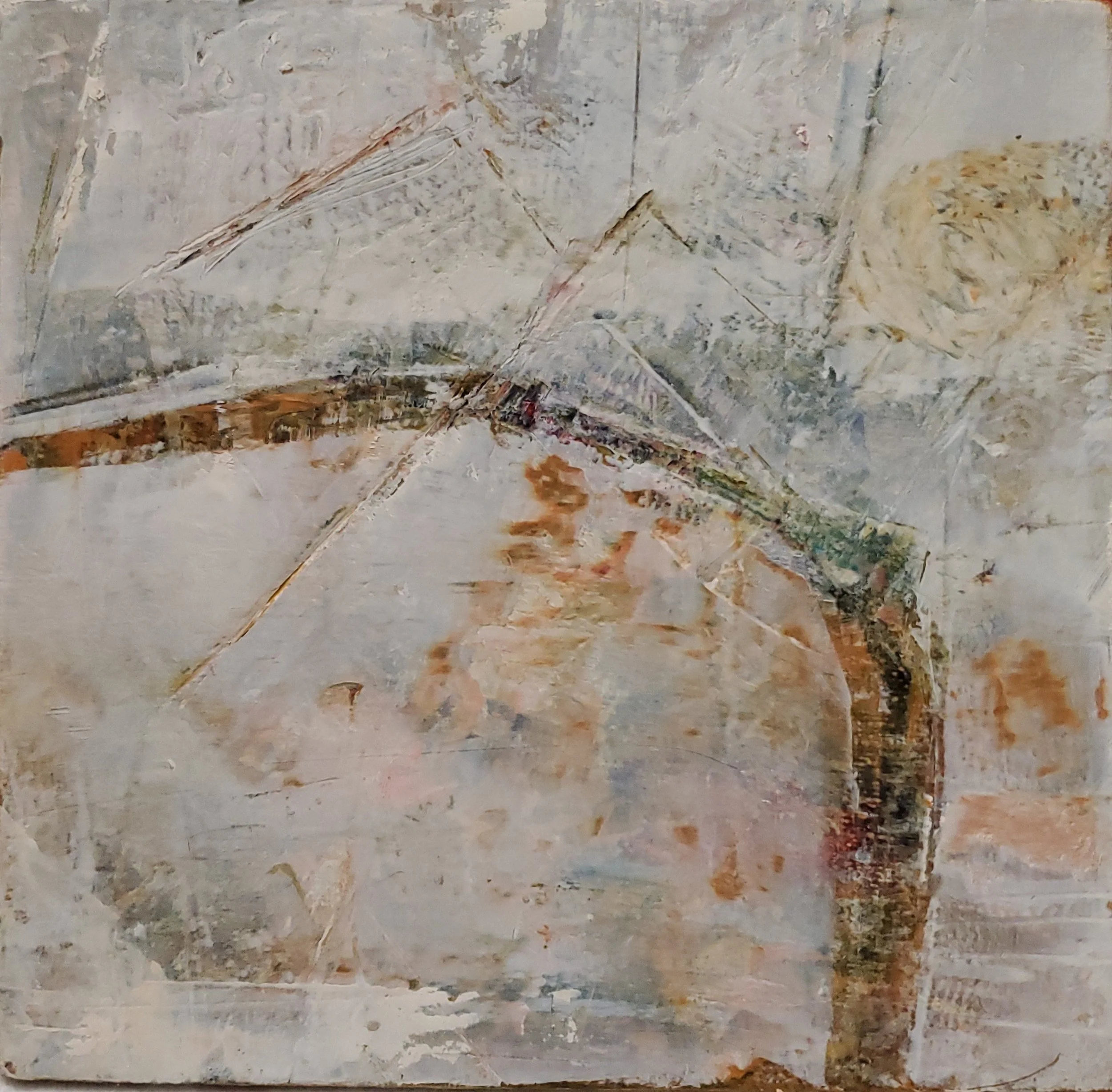 6x6in, oil/cold wax on canvas panel, 2020