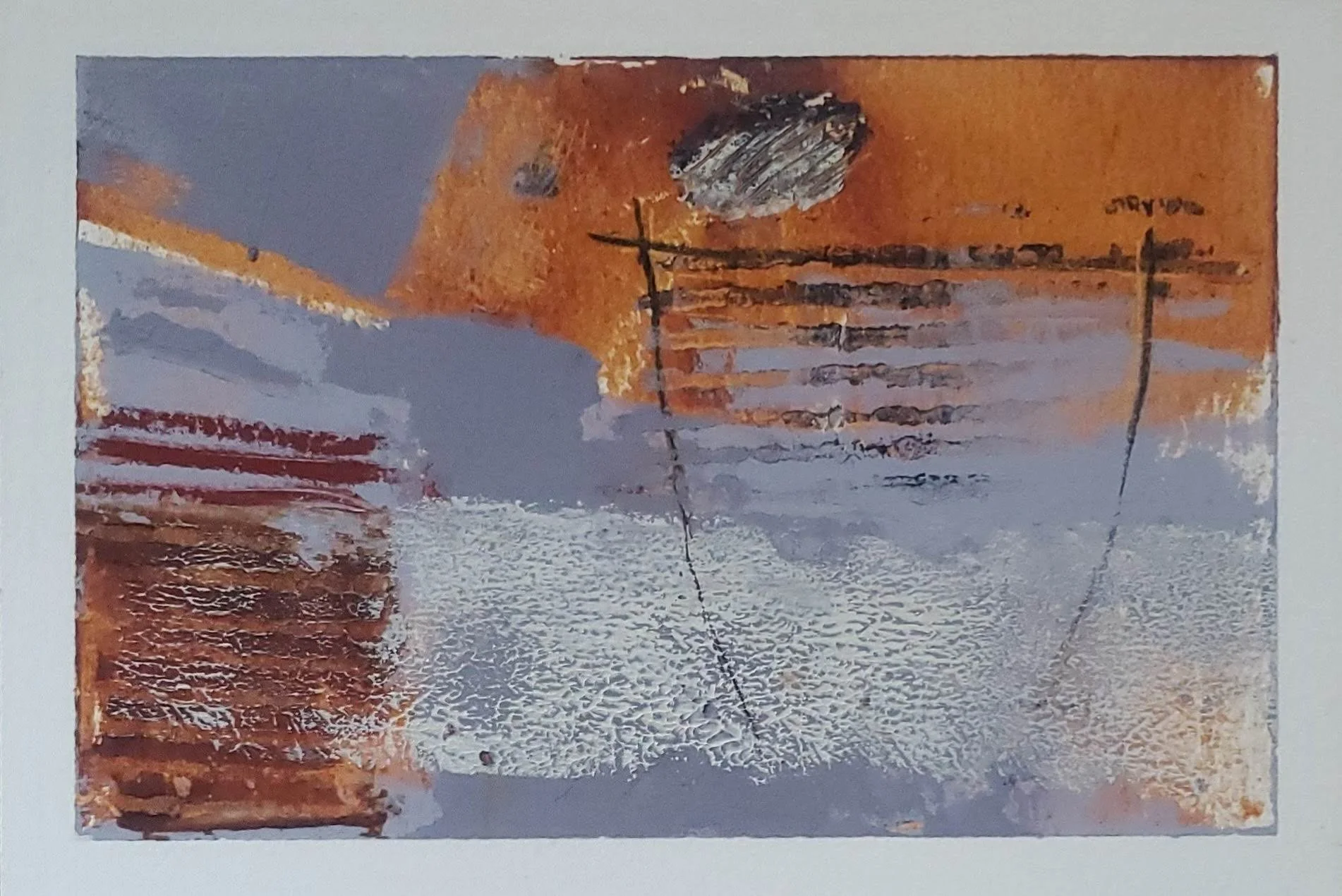 6x9in, oil/cold wax & charcoal on paper, 2024