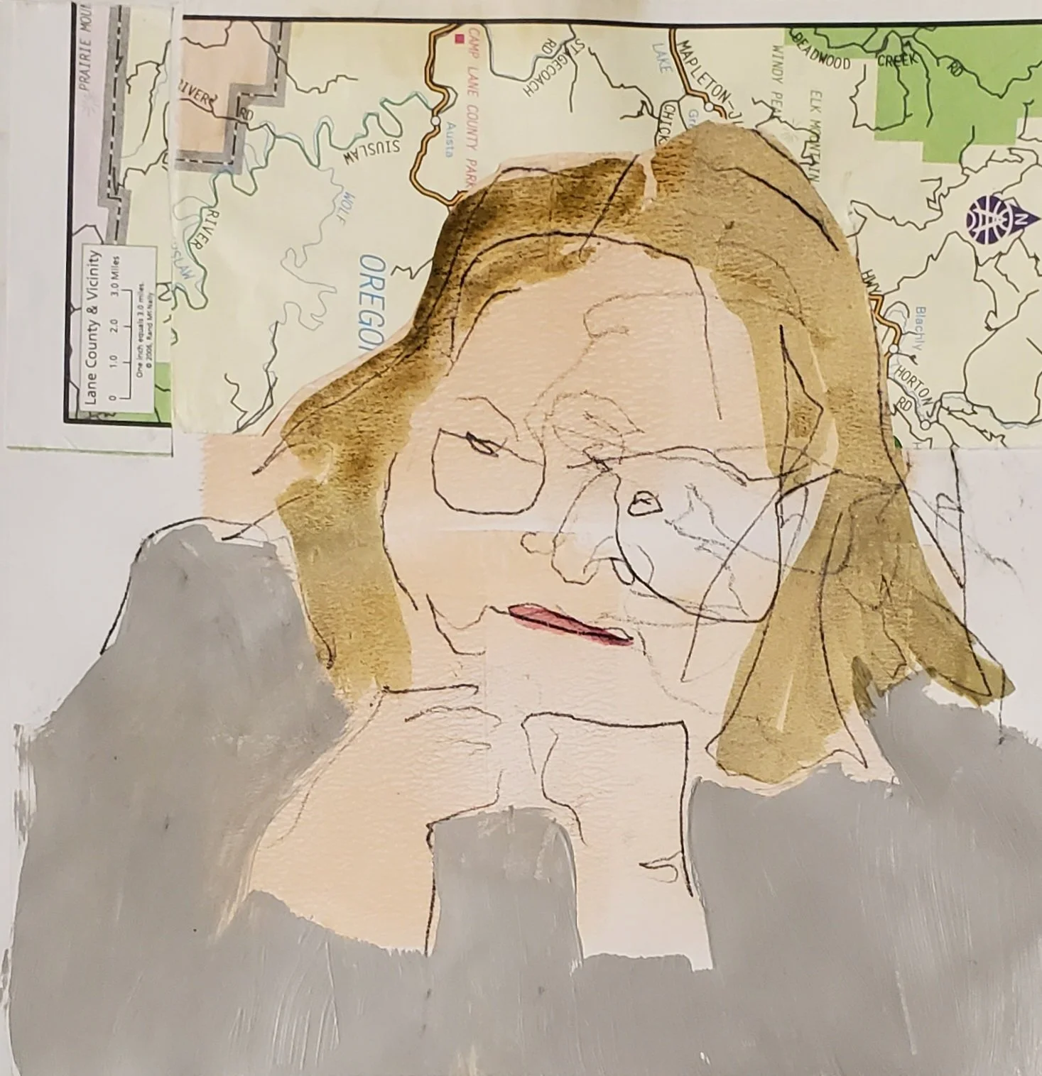 hannah, 10x10, ink/acrylic on paper, 2026