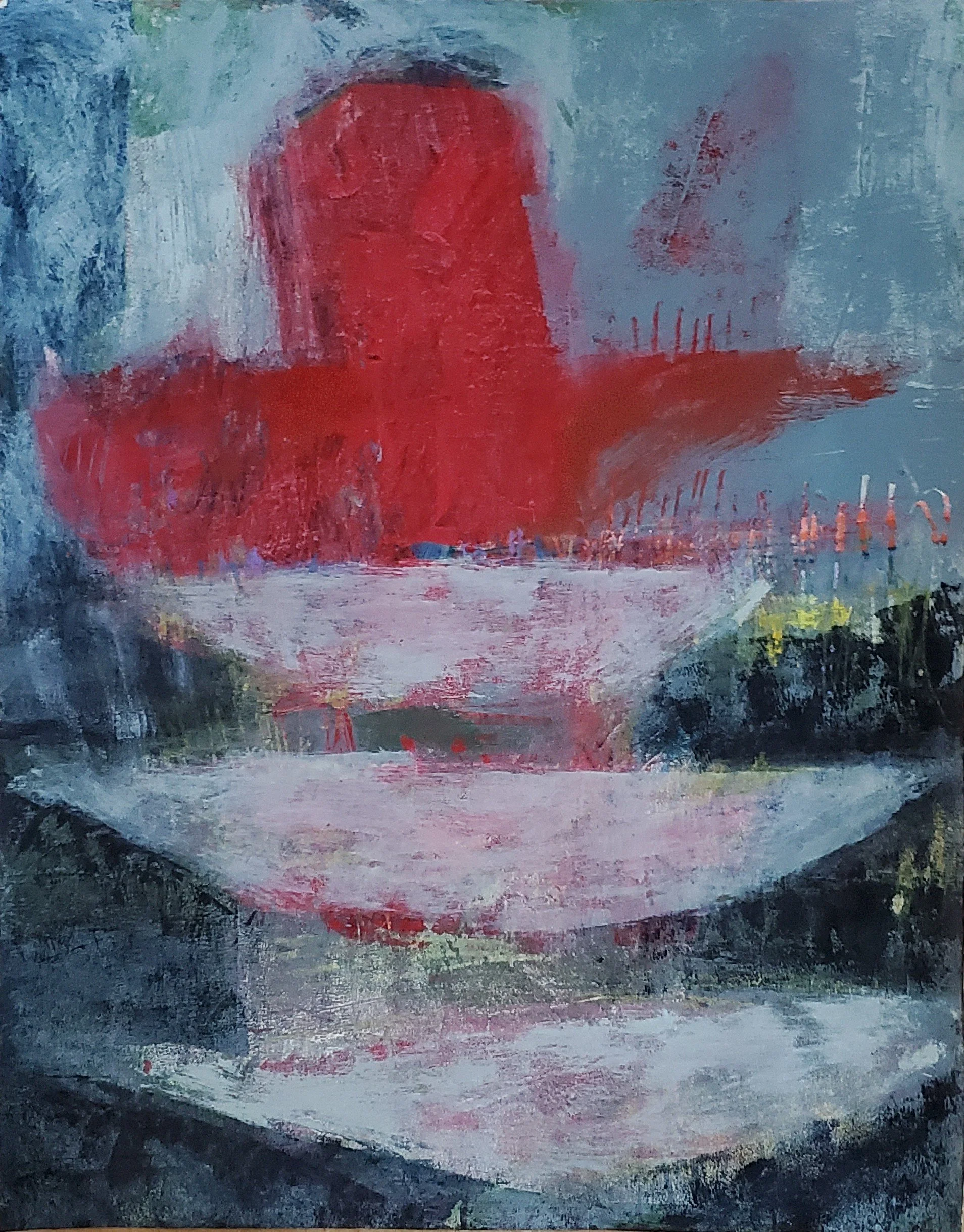 untitled, 14x11in, acrylic on paper, 2024 - sold