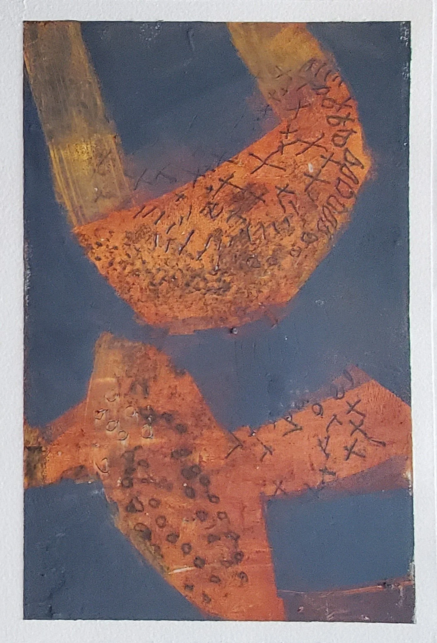 12x8in, oil/cold wax & dry pigment on paper, 2024 - sold