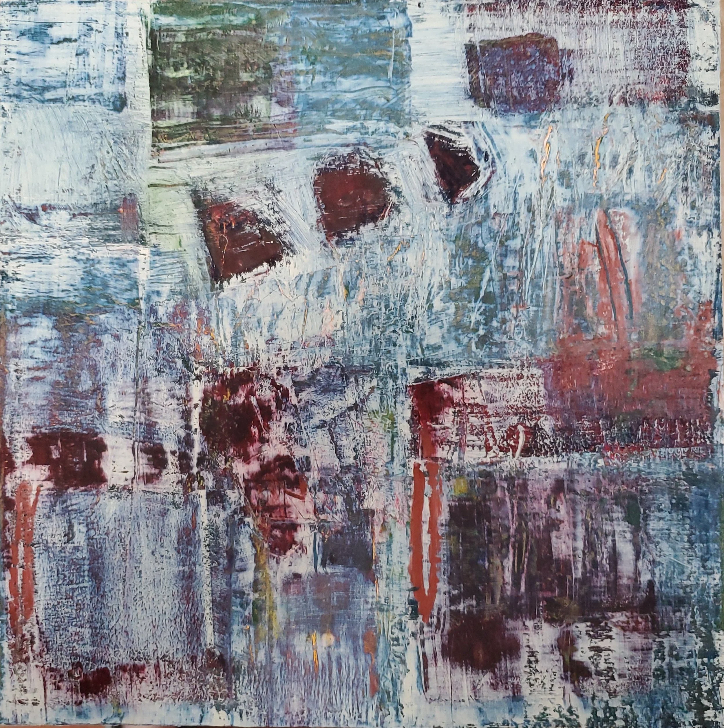 12x12in, oil/cold wax on canvas panel, 2021