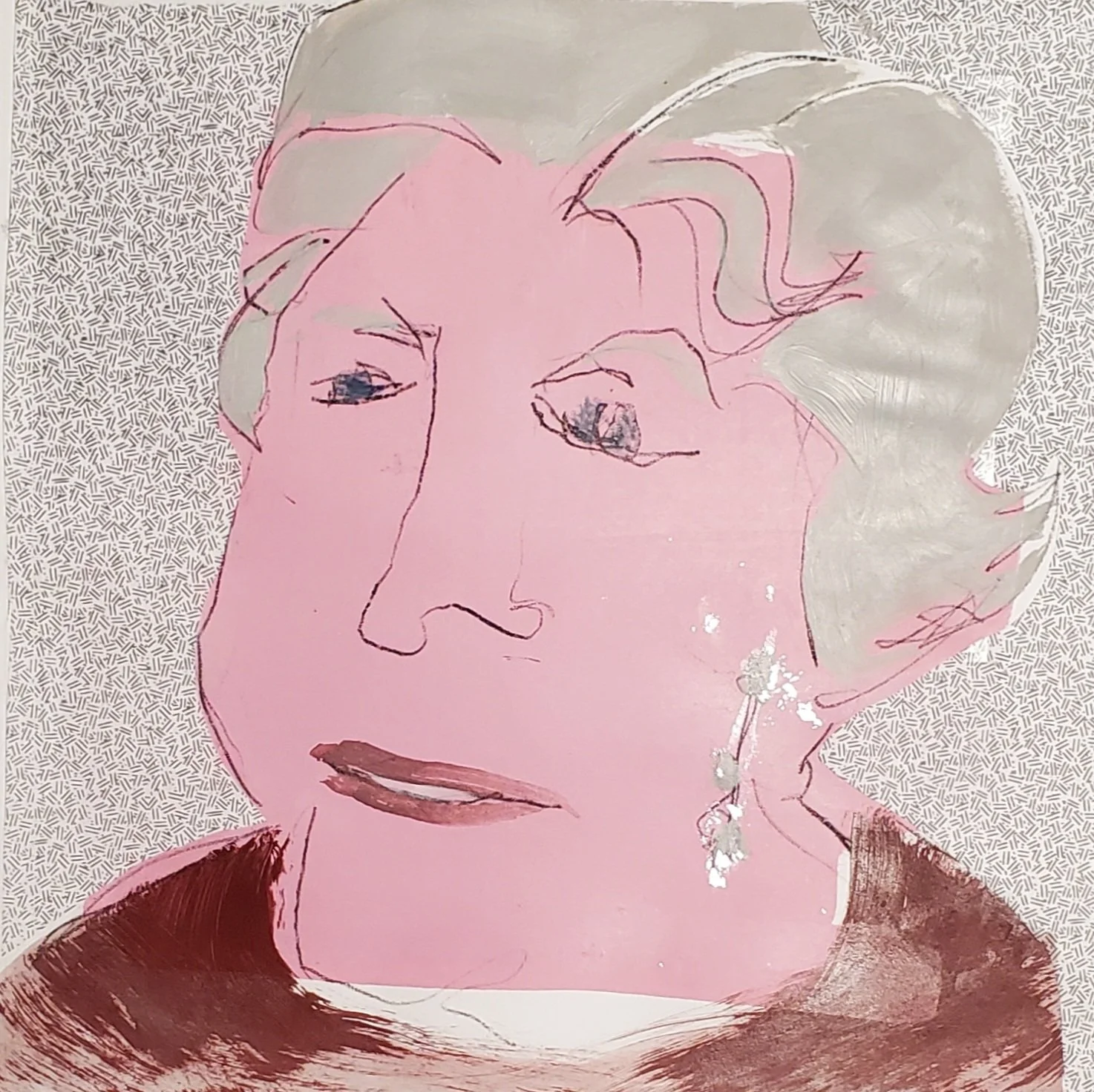 Colette, mixed media on paper, 10 x 10 in