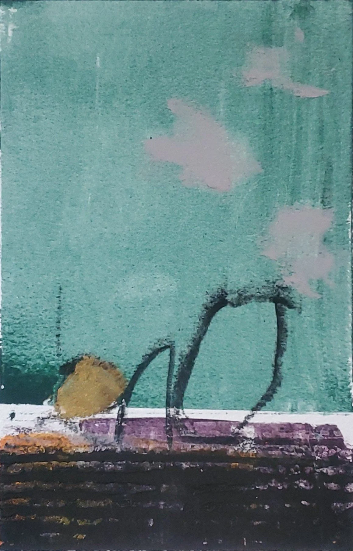 9x6in, oil/cold wax & charcoal on paper, 2023 - sold