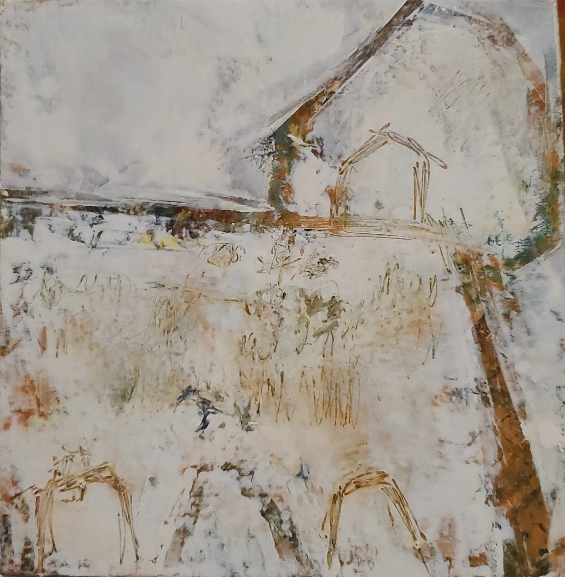 6x6in, oil/cold wax on canvas panel, 2020