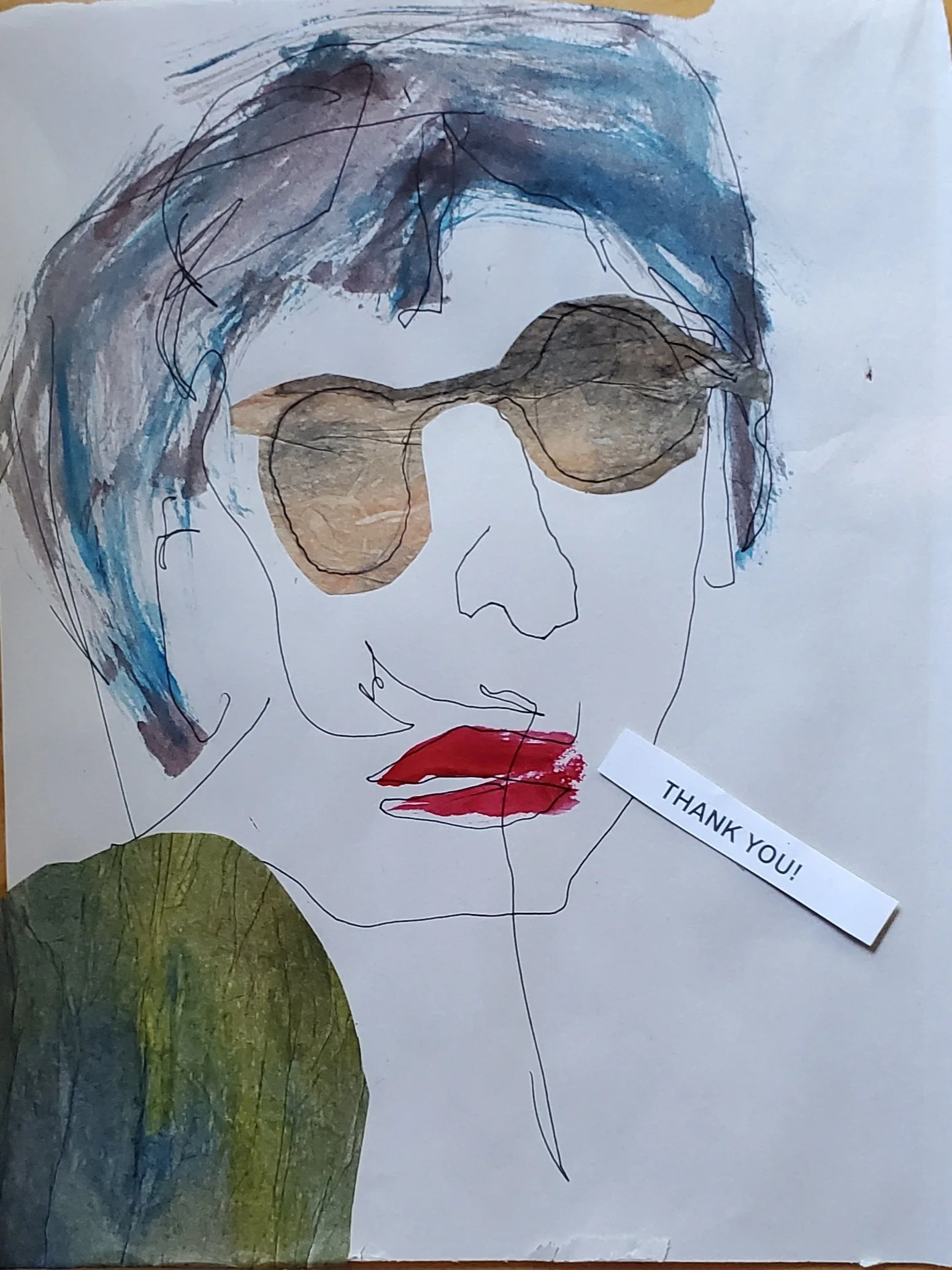 thank you for not smoking, mixed media on paper, 10 x 10 in, 2025