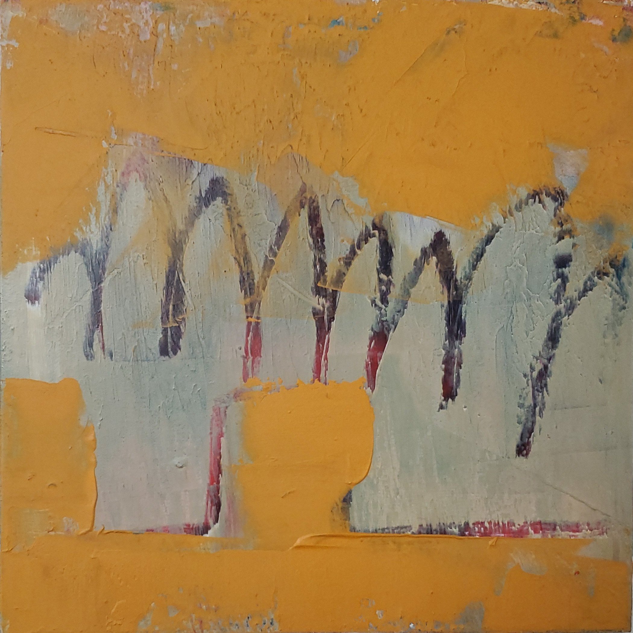 will it ever be normal again, 6x6in, oil/cold wax on hardboard, 2021