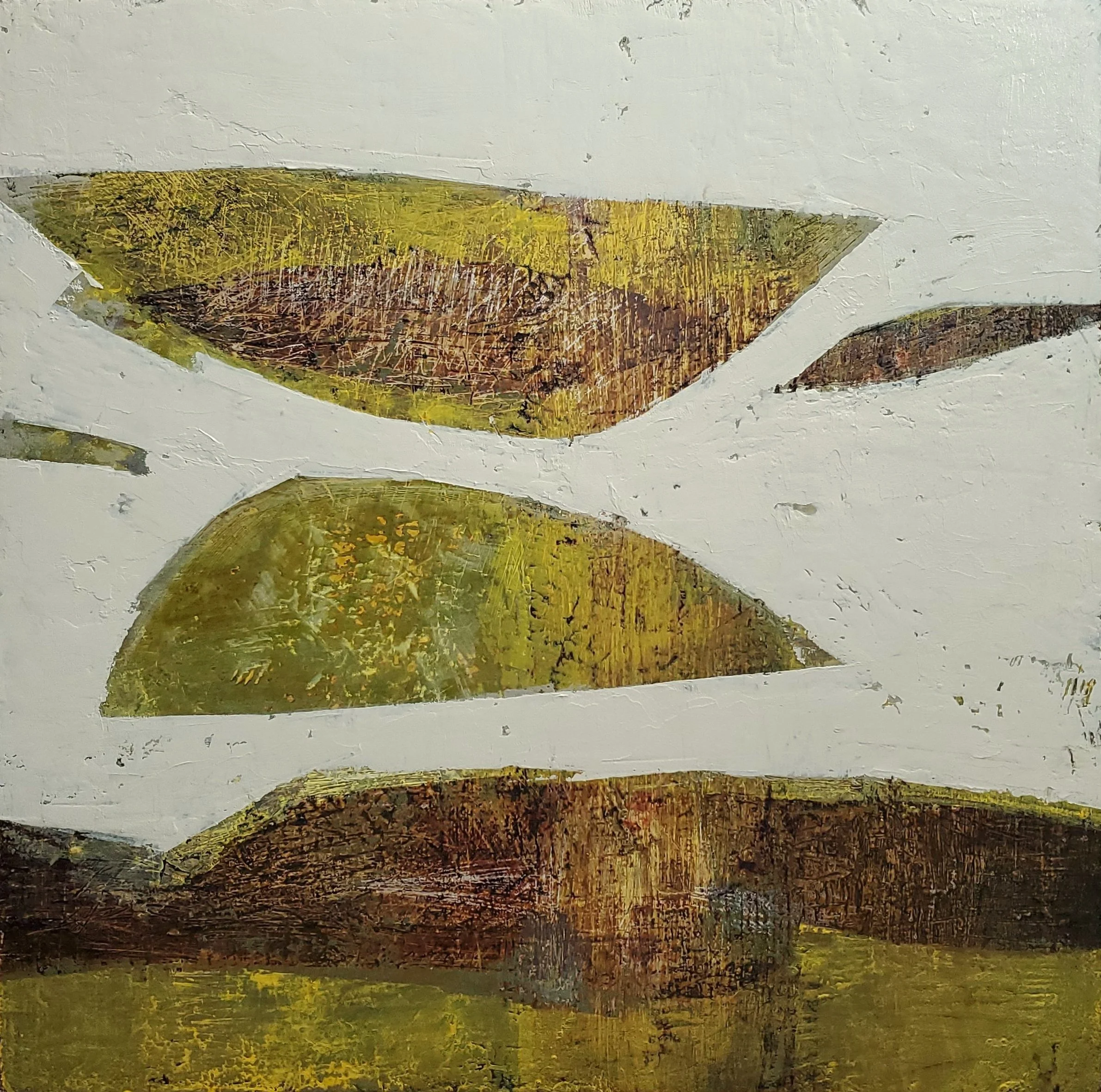 oregon coast range, 18x18in, oil/cold wax on panel, 2024 - sold