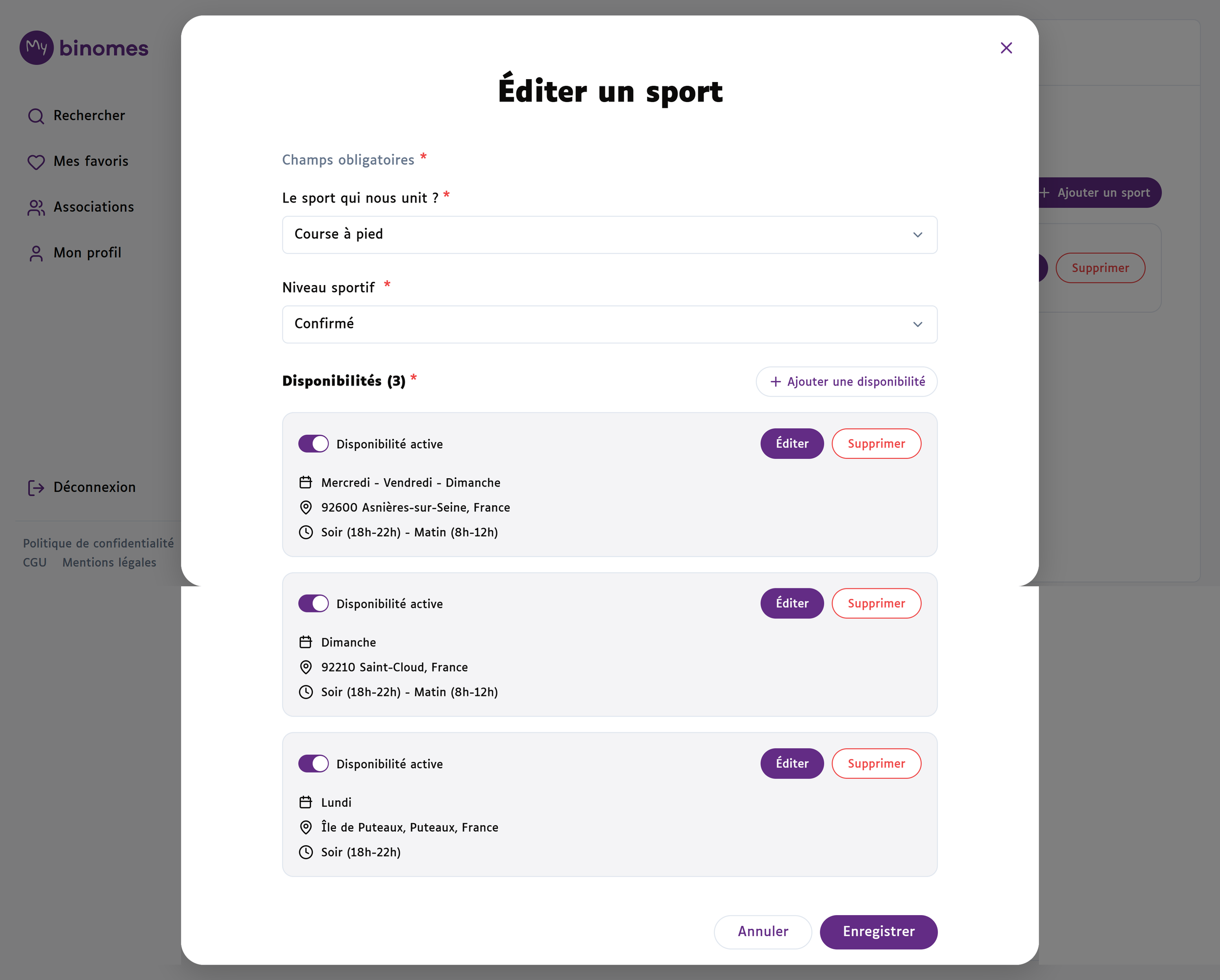 Gestion des disponibilités sur my.binomes.org