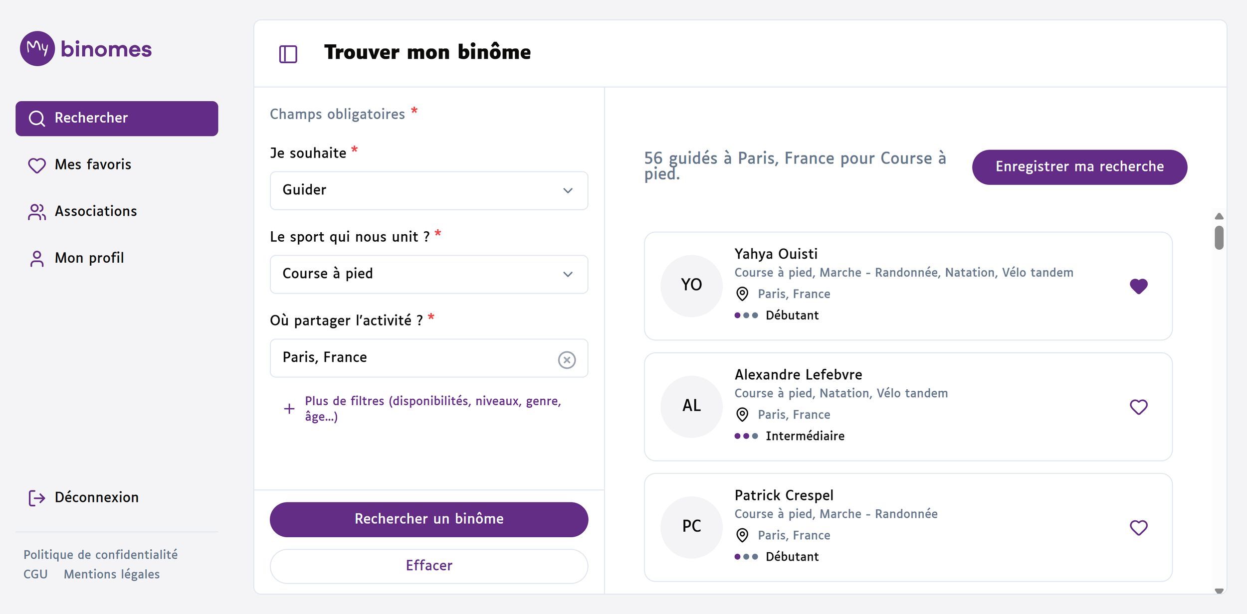 Les nouveautés de my.binomes.org