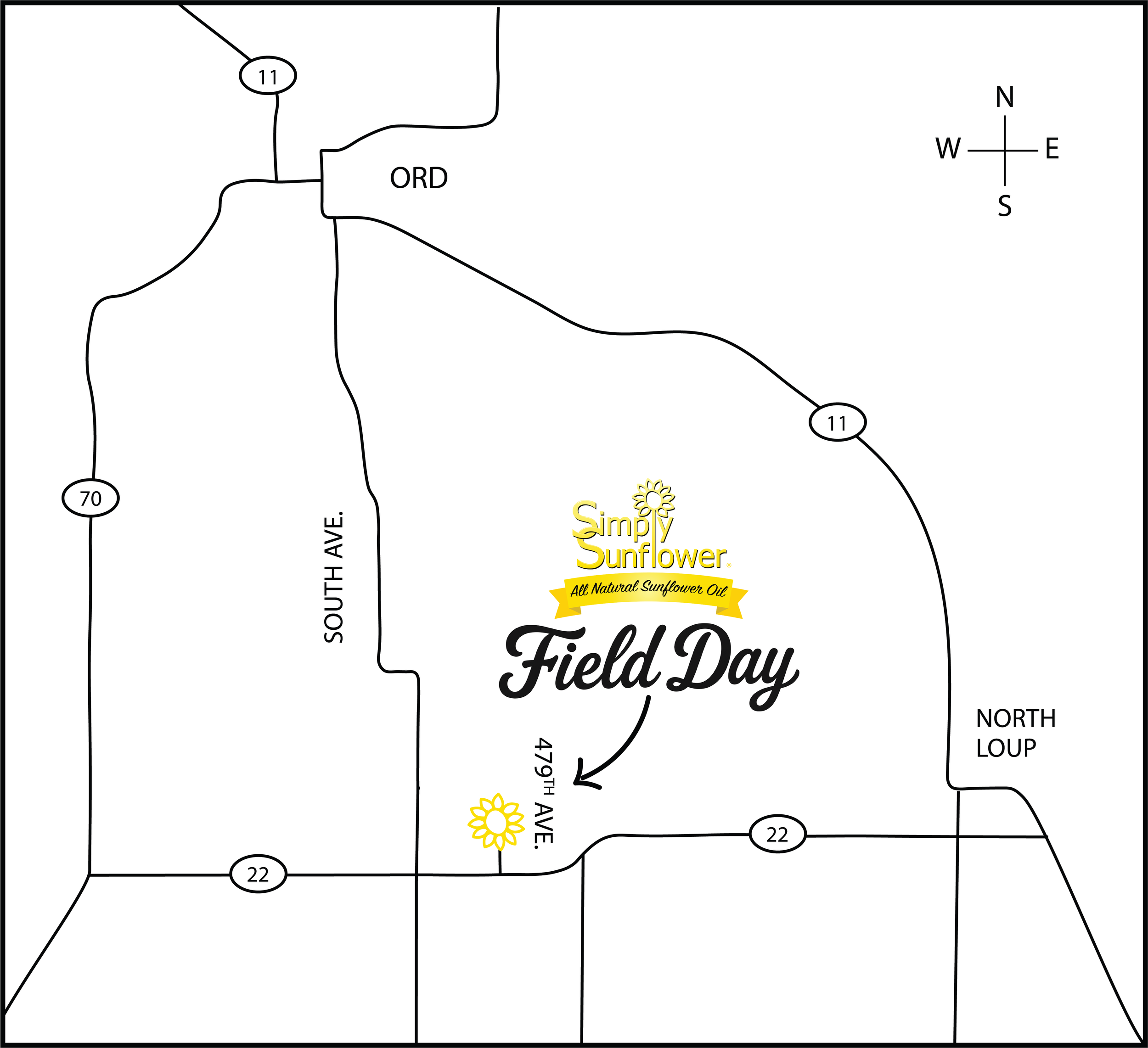Simply Sunflower FIeld Day Map