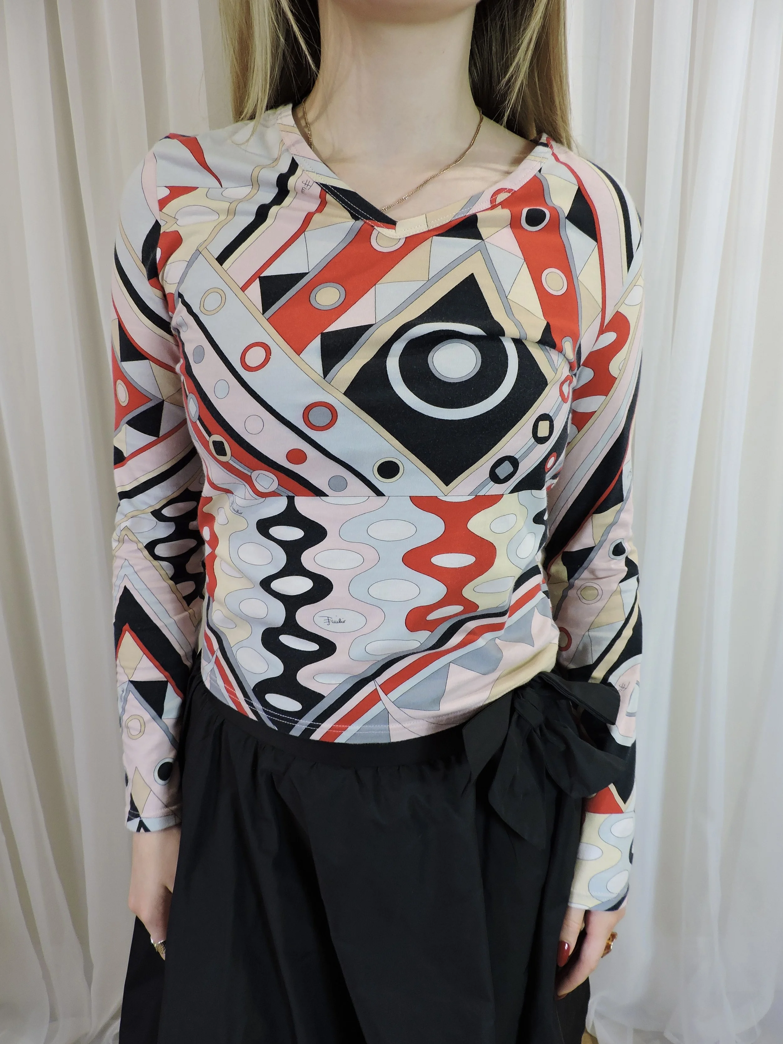 Emilio Pucci early 2000s signature geometric pattern T-shirt