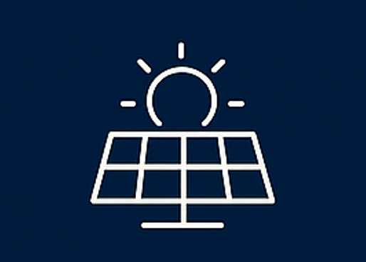 Solar Collective: icon of a solar panel beneath the sun
