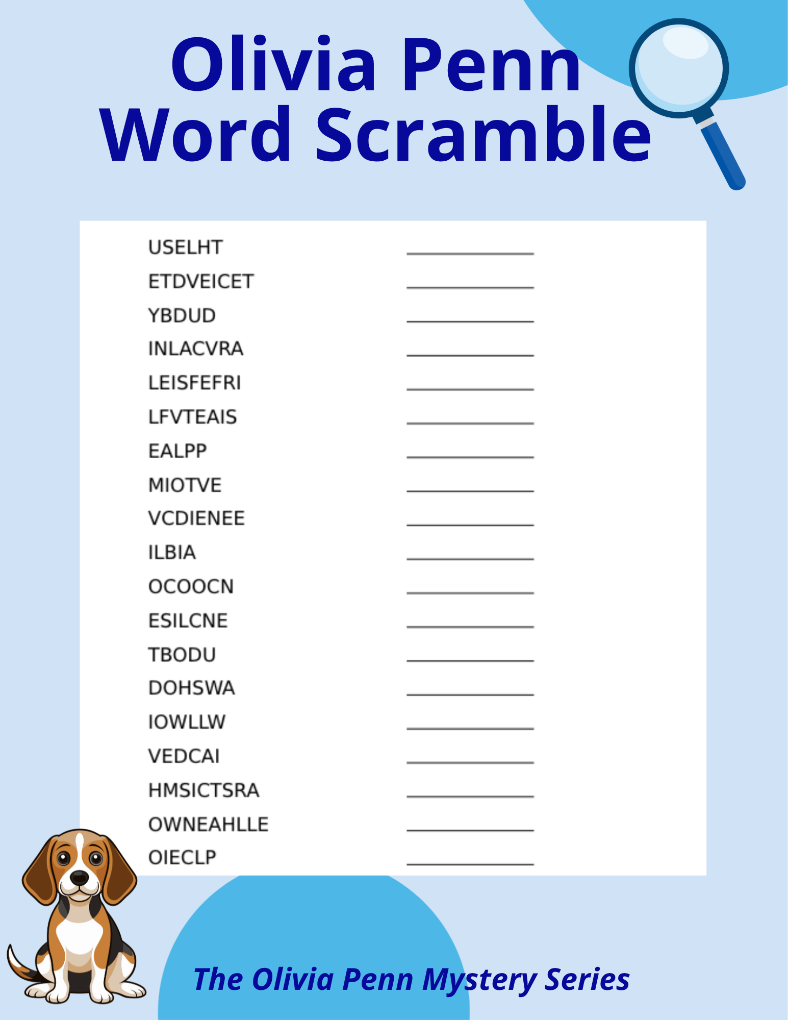 Olivia Penn Word Scramble