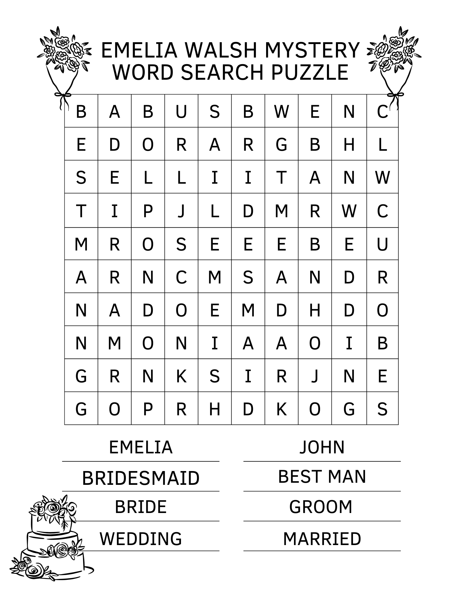 Emelia Walsh Word Search