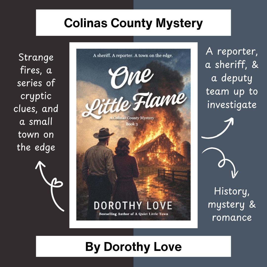 One Little Flame, a Colinas County historical mystery by Dorothy Love