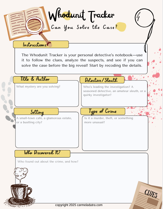 Whodunit Tracker Page