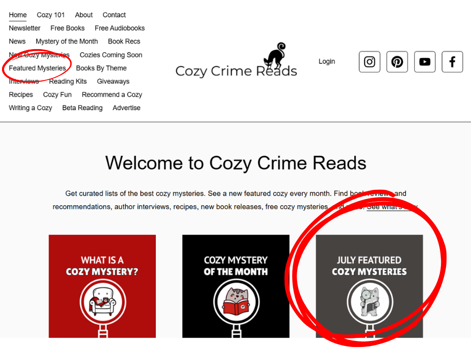 Cozy Mystery Advertising Example