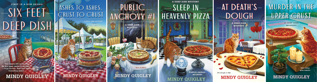Deep Dish Pizza Mysteries, cozy pizza mysteries by Mindy Quigley