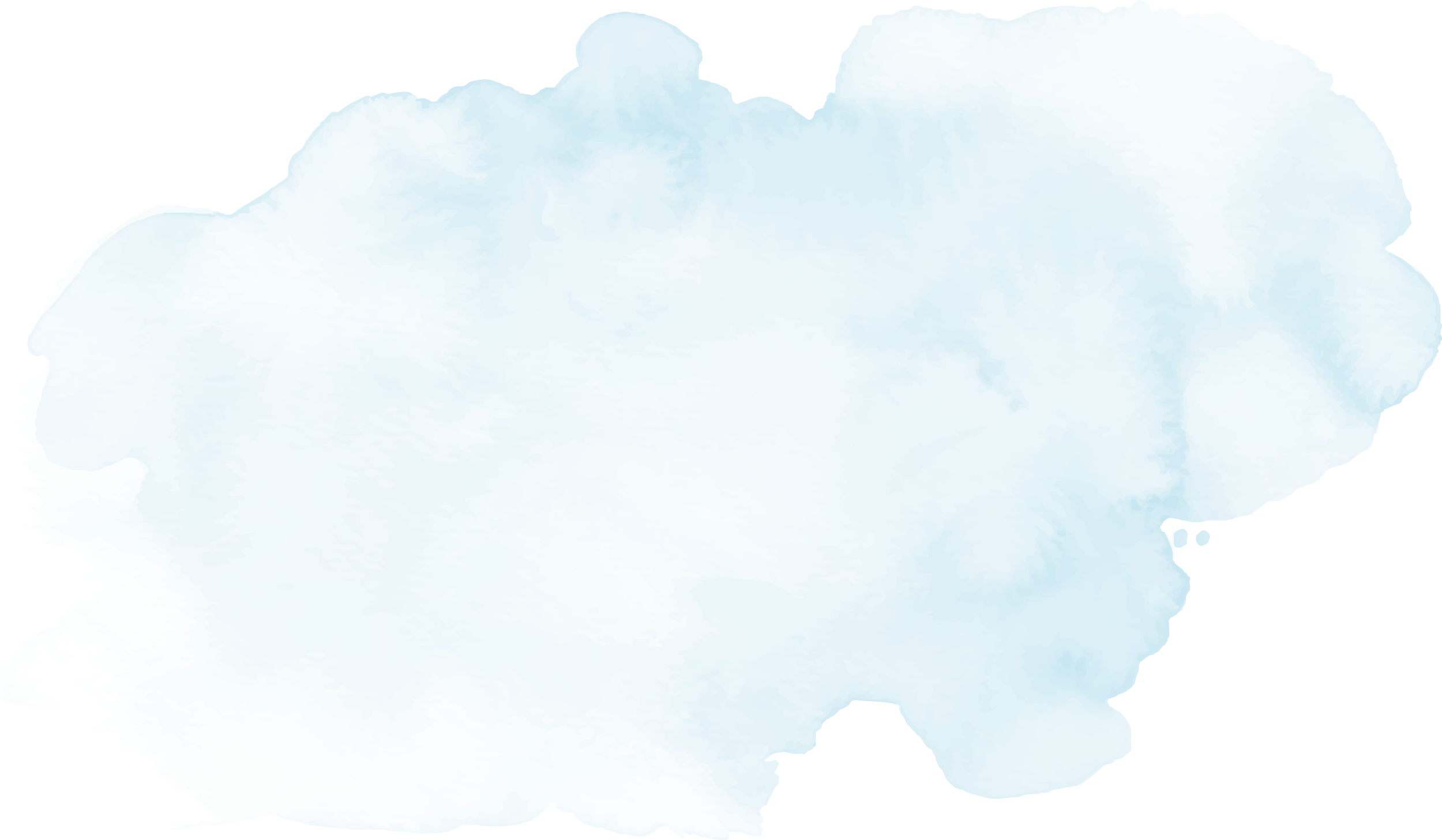Light blue watercolor splatter on a white background