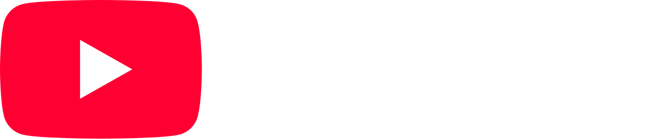 YouTube logo with red play button and white text on black background.