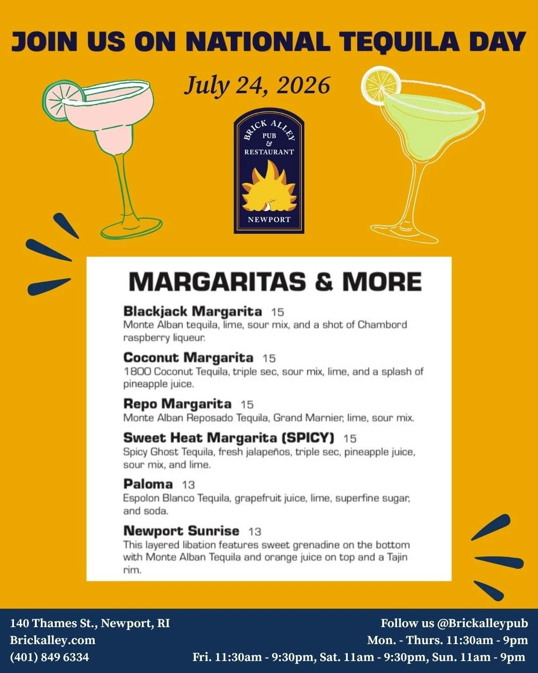 Brick Alley Tequila Day July 24