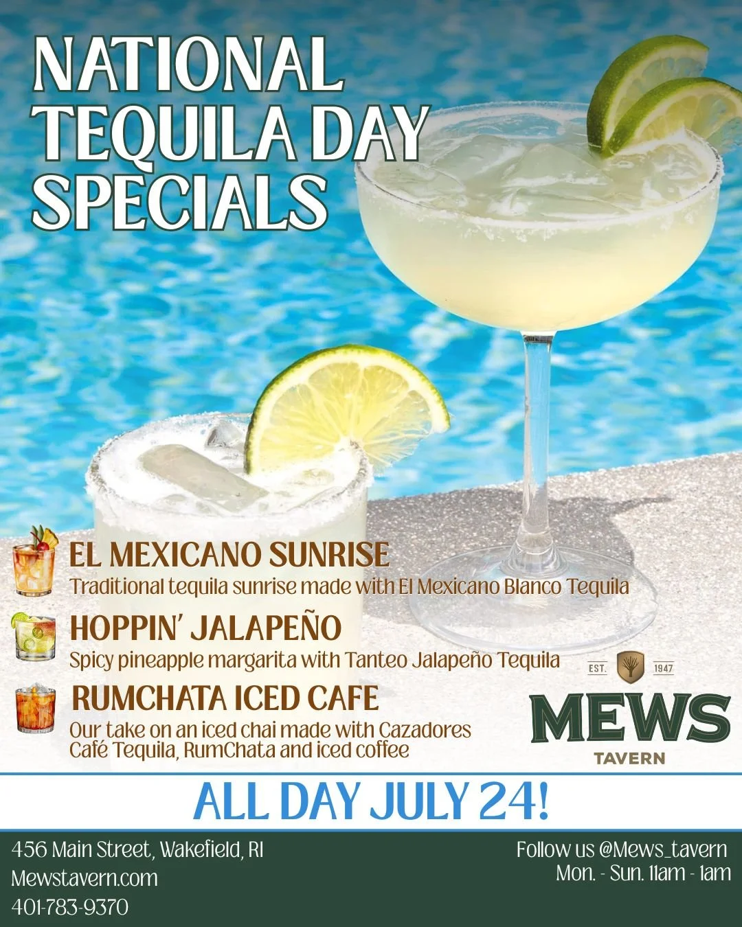 Mews Tavern Tequila Day July 24