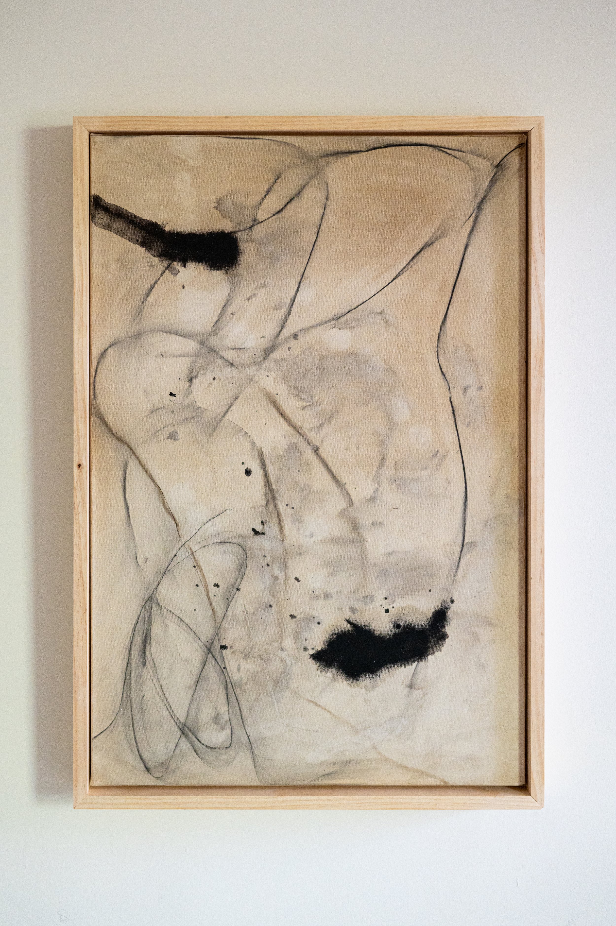 untitled, 2023 -- oil, charcoal, pencil on canvas
