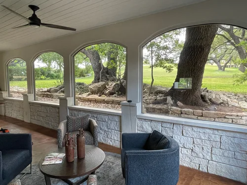 Before tinting — untreated windows in Austin home