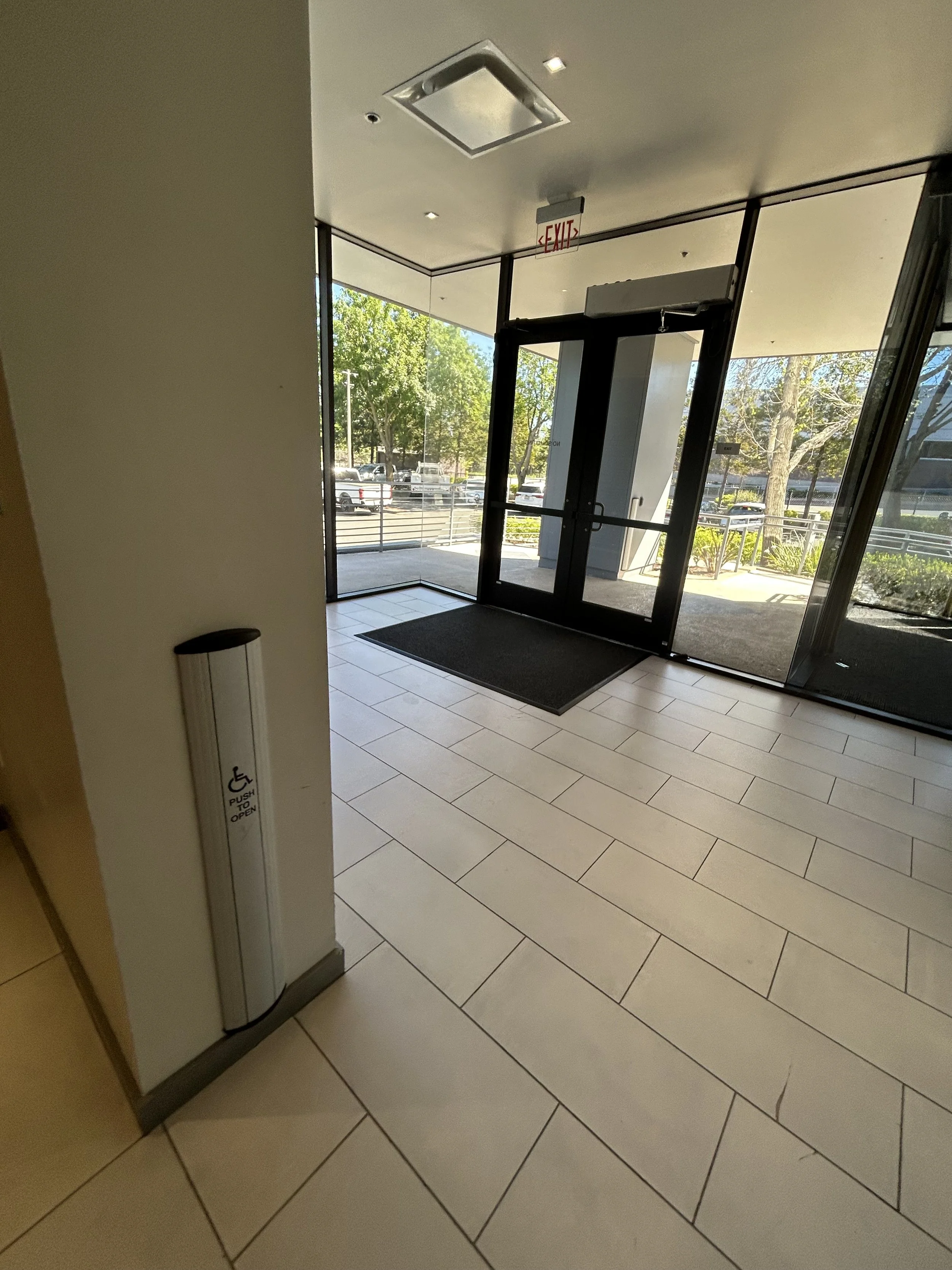 Handicap button added to entry door in Walnut Creek, CA