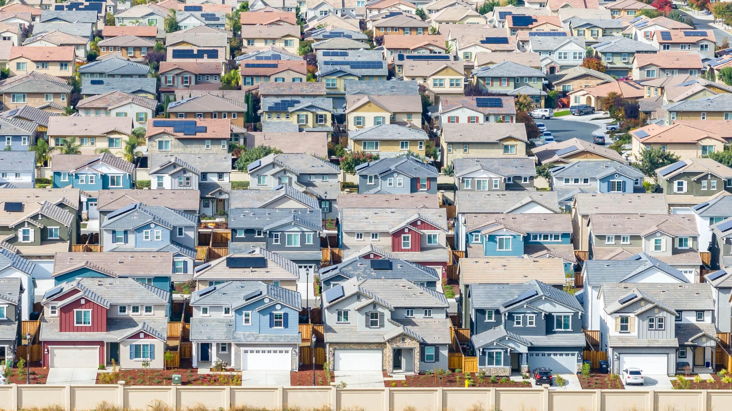 Arial photo of neighborhood in Oakley, CA
