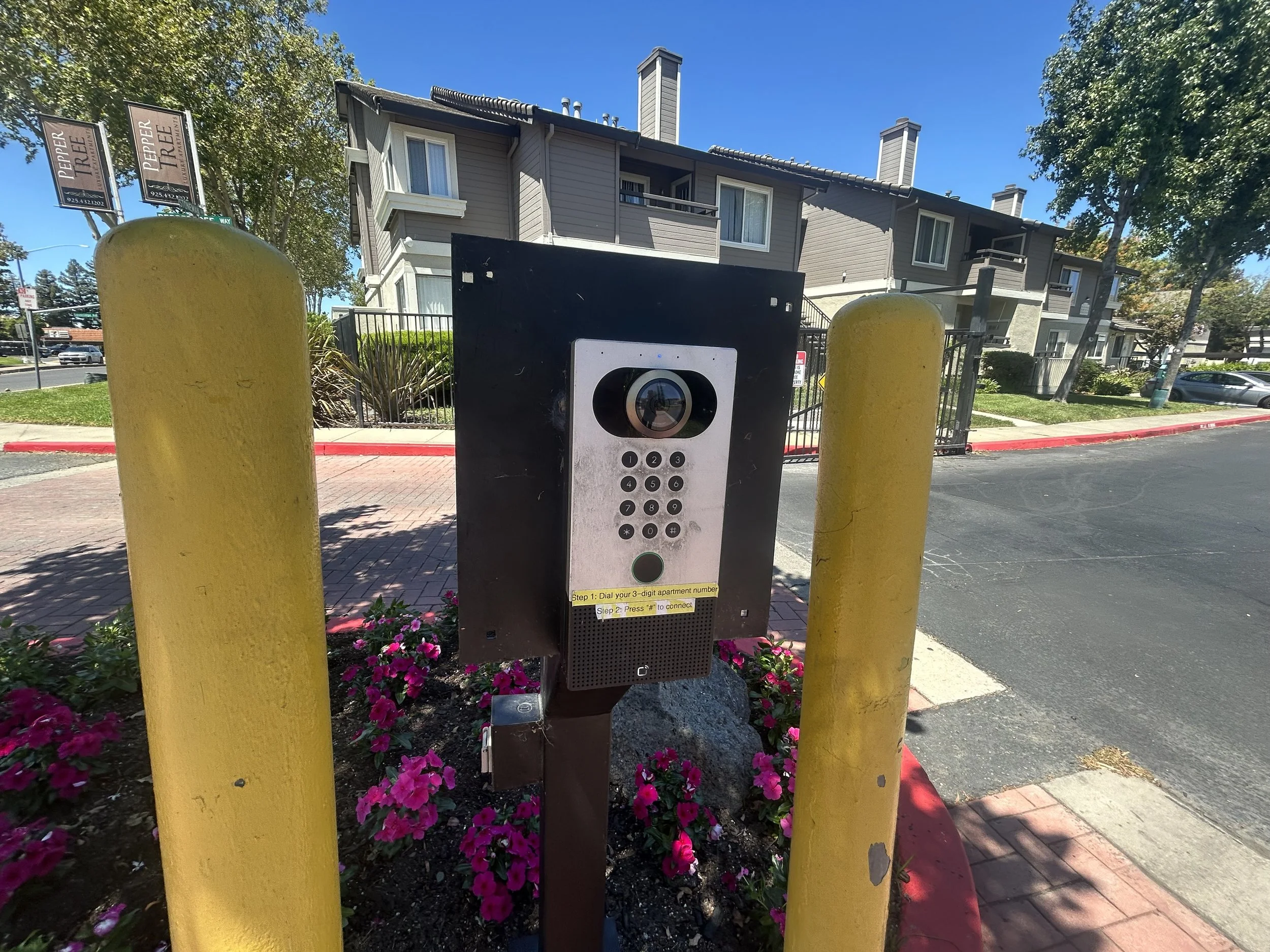 Entry system at apartment complex
