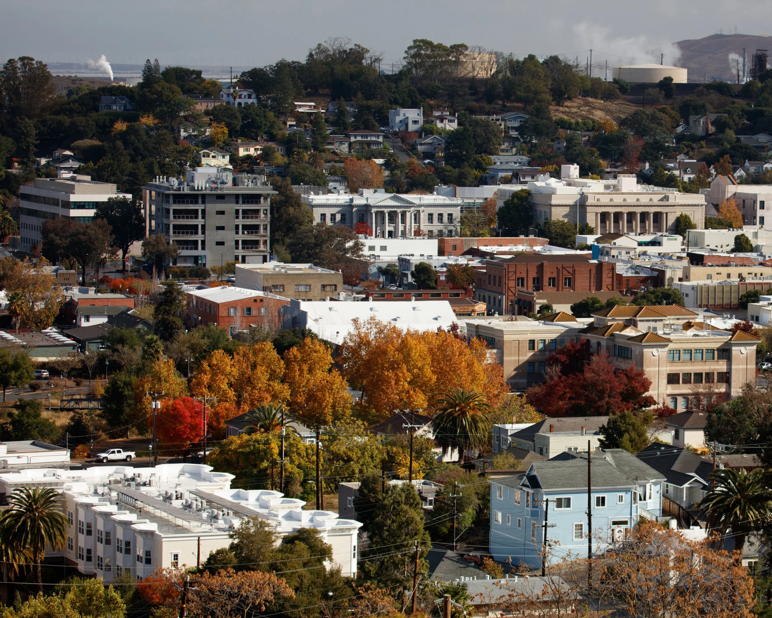 Martinez, CA downtown arial shot