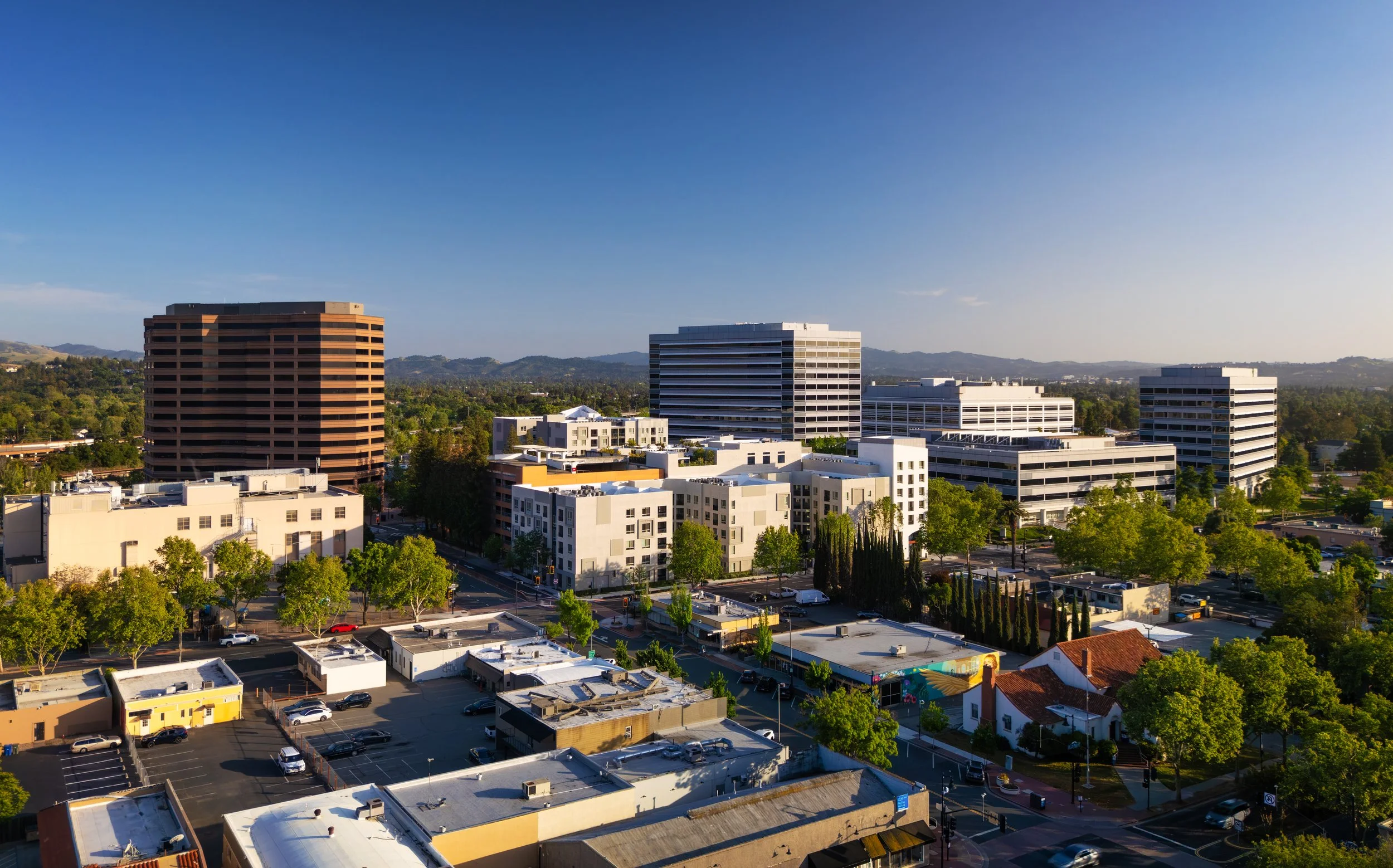 Photo of downtown Concord from tall building
