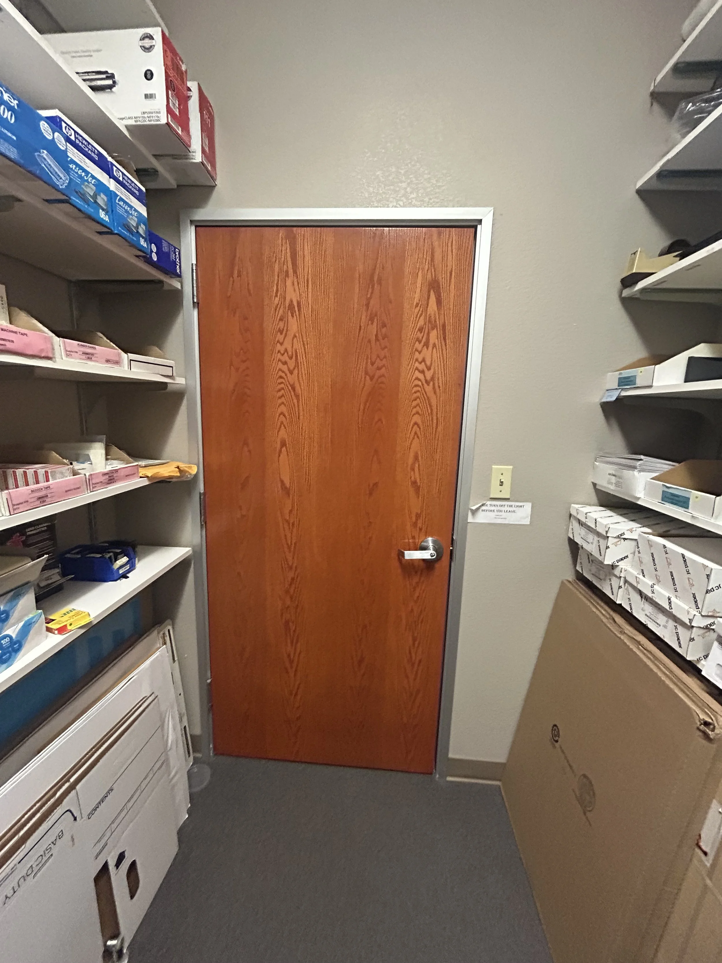 Office supply closet door repaired by R&S Concord in Concord, CA