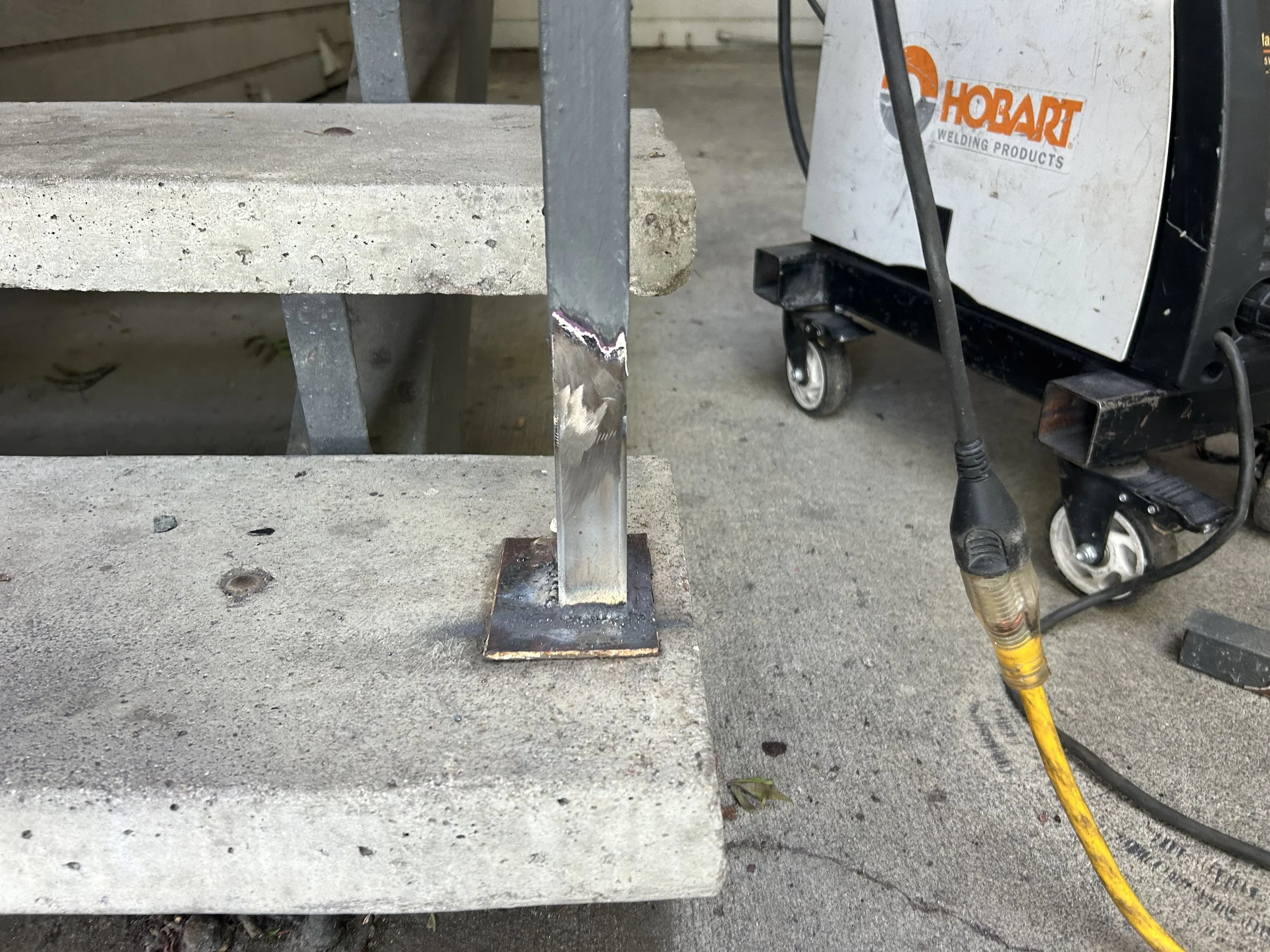 R&S Concord welded stair rail for repair