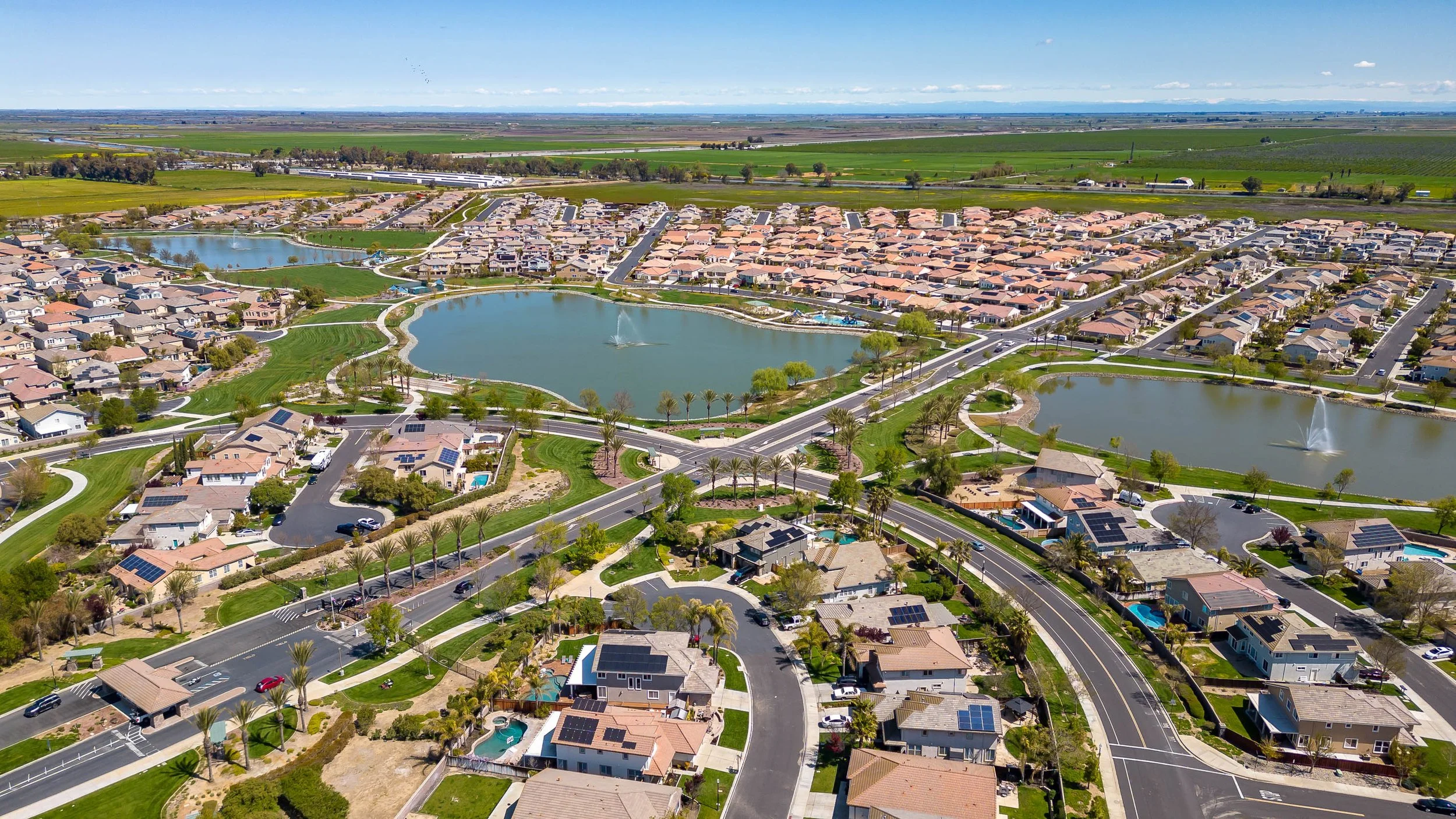 Arial view of The Lakes, a neighborhood  in Discovery Bay, California