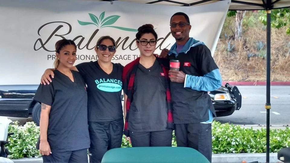Massage therapists at Whittier college