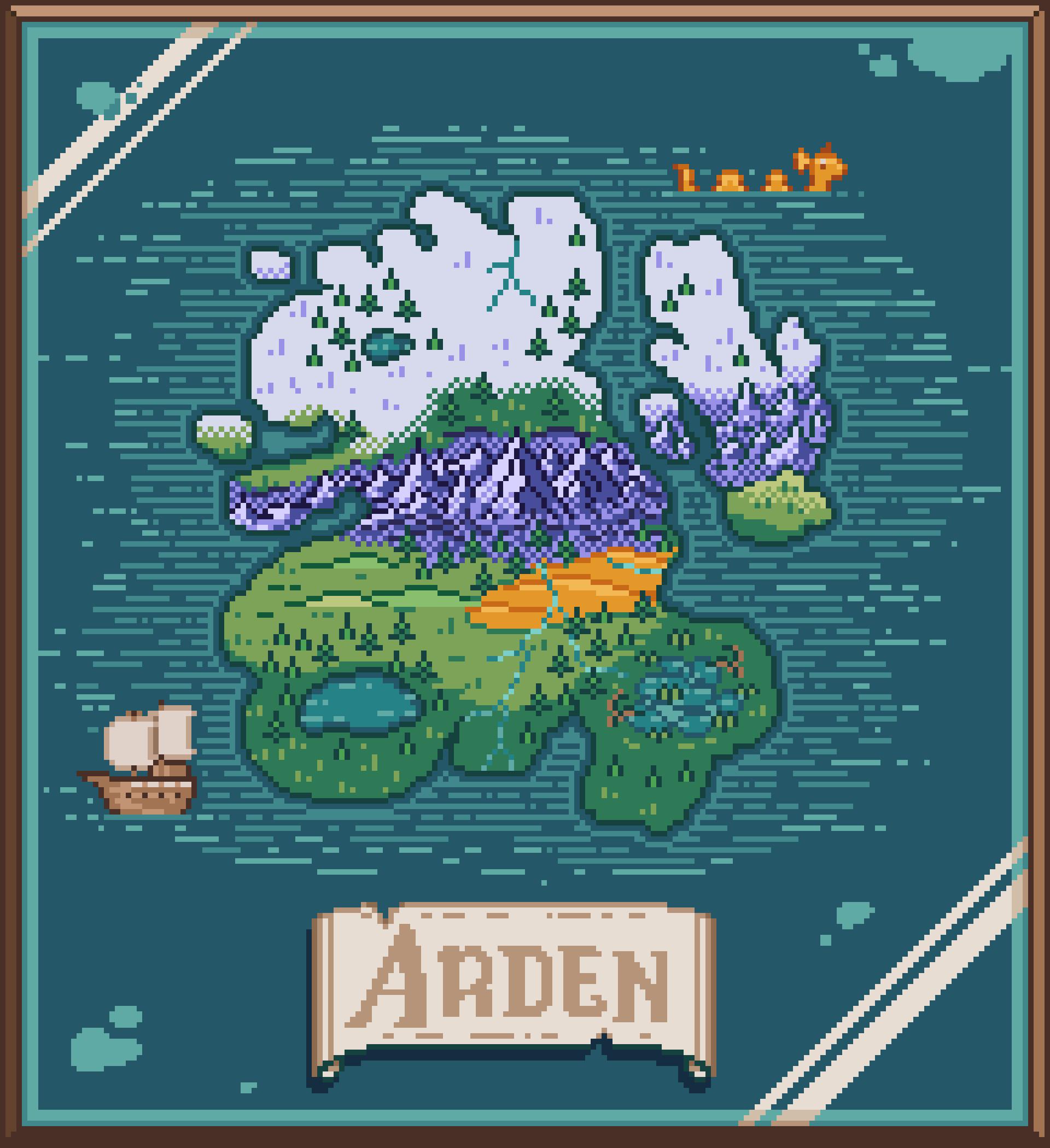The map of Arden, styled in glorious color.