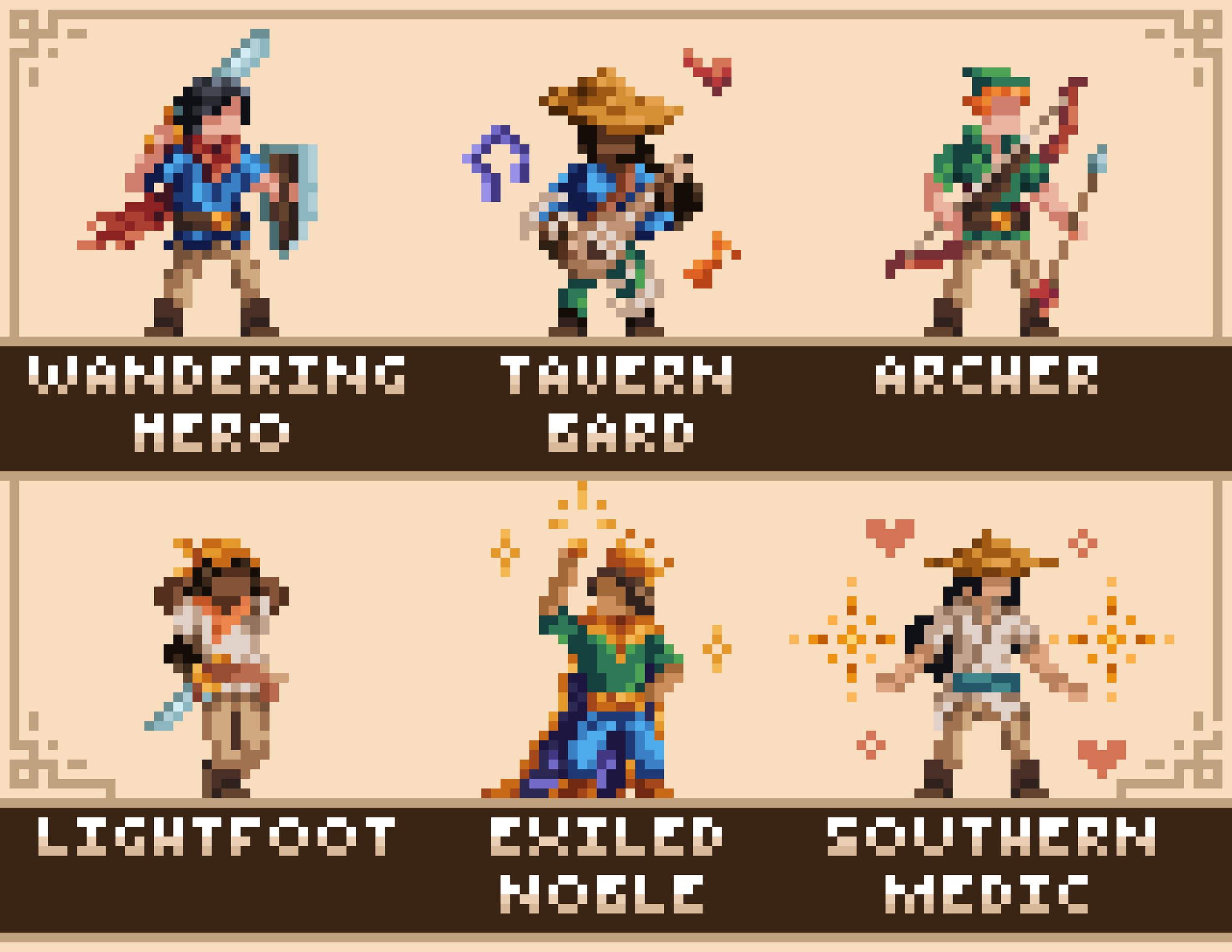 Finalized characters for Trader's Journey.
