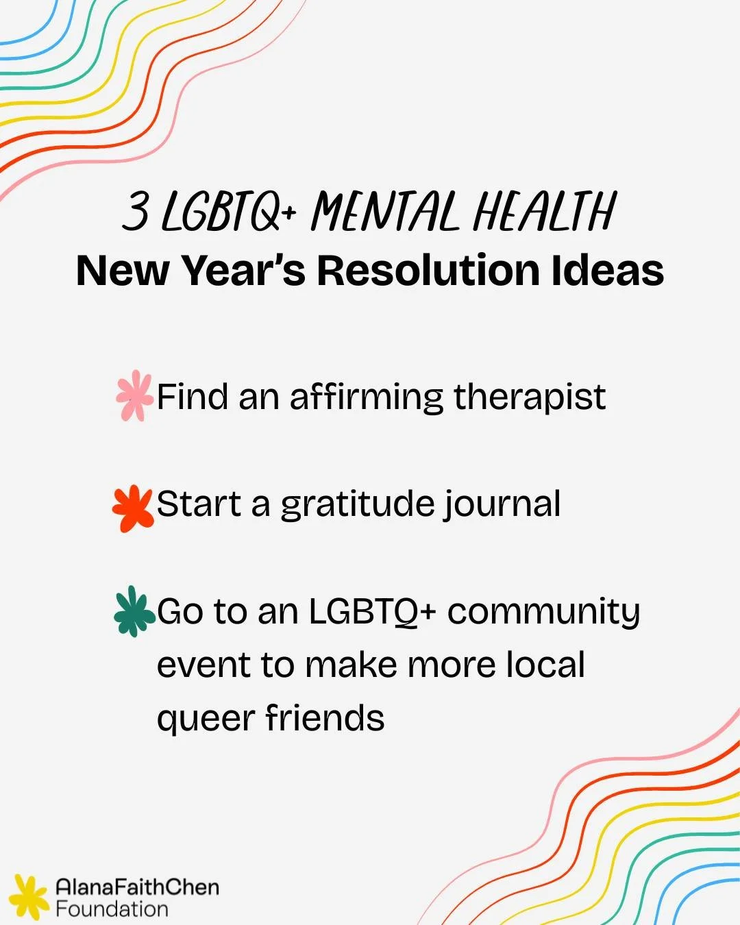 We might be a week into 2026 already, but if you're anything like us you may be procrastinating on making New Year's resolutions. 😅 If you're part of the LGBTQ+ community and looking to improve your mental health this year, we have some ideas!

🌼 F