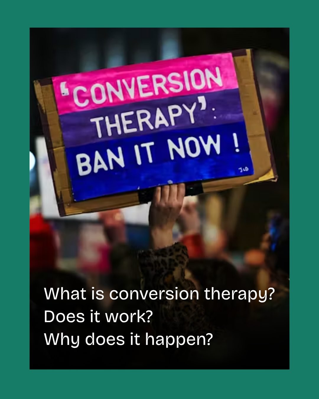Let's be direct: conversion therapy is not therapy. 🏳️&zwj;🌈🏳️&zwj;⚧️

It's a set of discredited practices &mdash; sometimes religious, sometimes clinical &mdash; that attempt to change who a person is. Their sexual orientation. Their gender ident