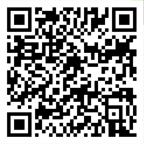 A QR code in black and white.