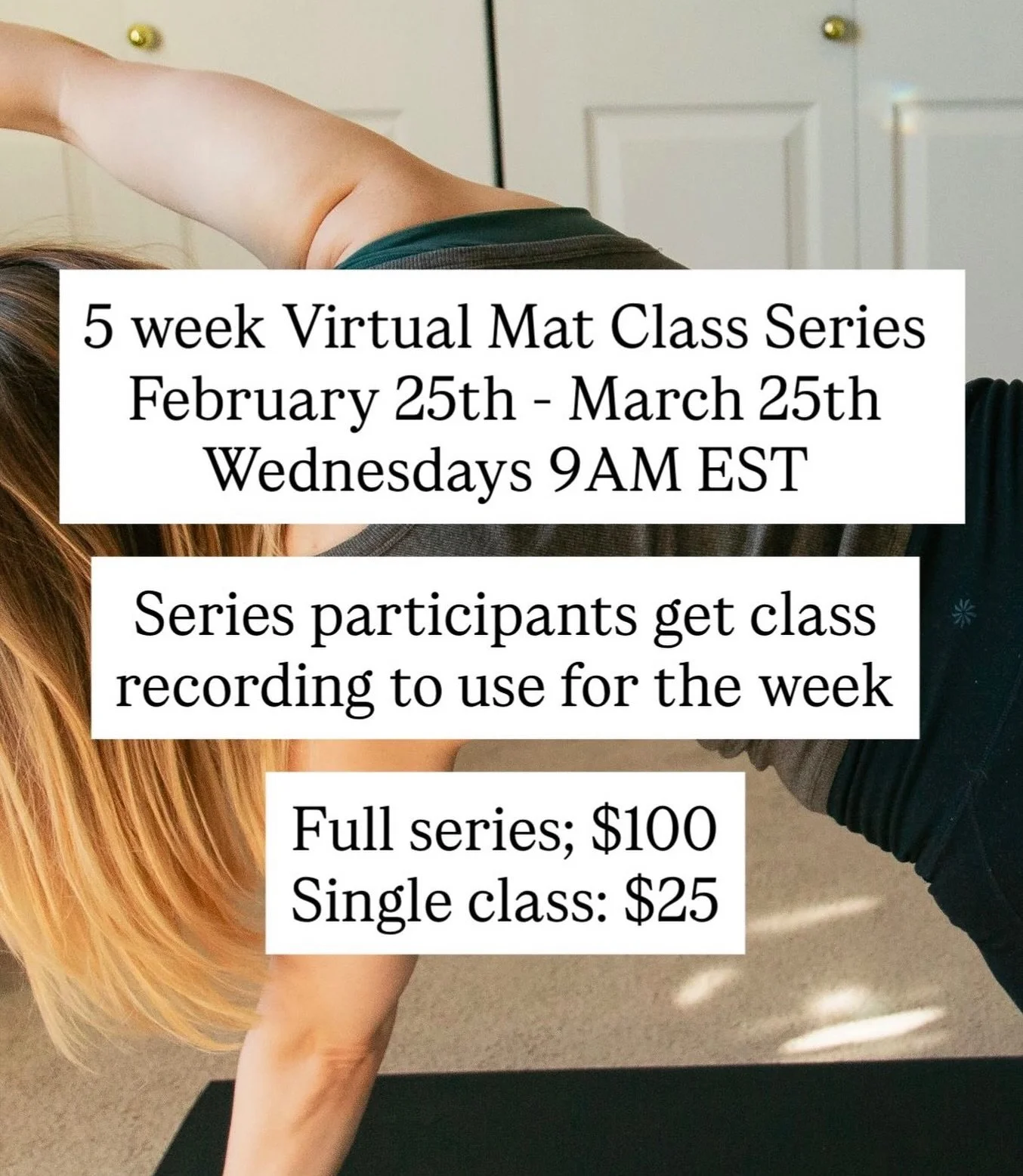 Starts THIS WEDNESDAY! Link in my bio to sign up! ✨

#pilates #matpilatesclass #matpilatesworkout #zoompilates #homeworkouts