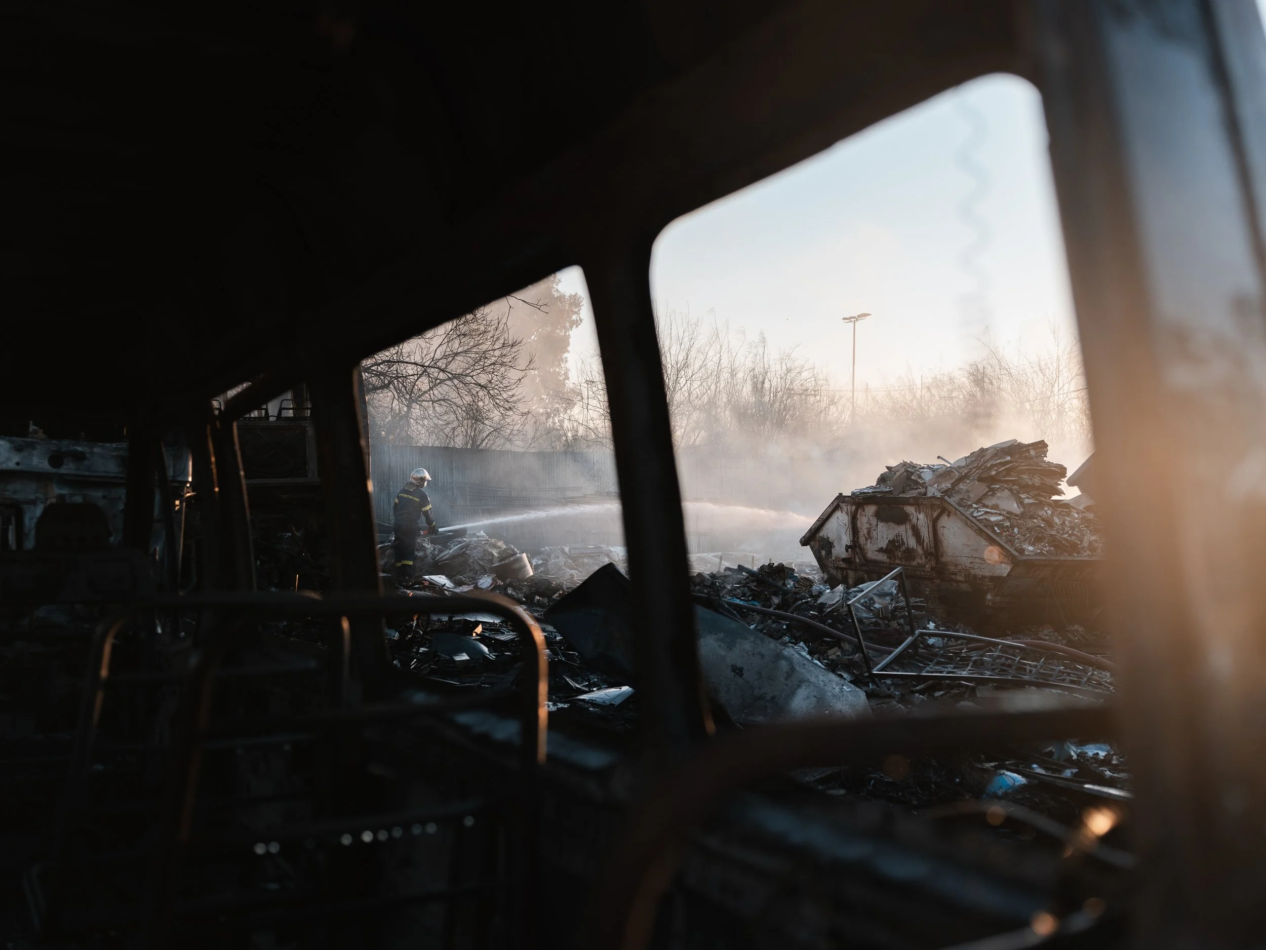 Fire broke out in Tavros on March 20th in Athens, Greece