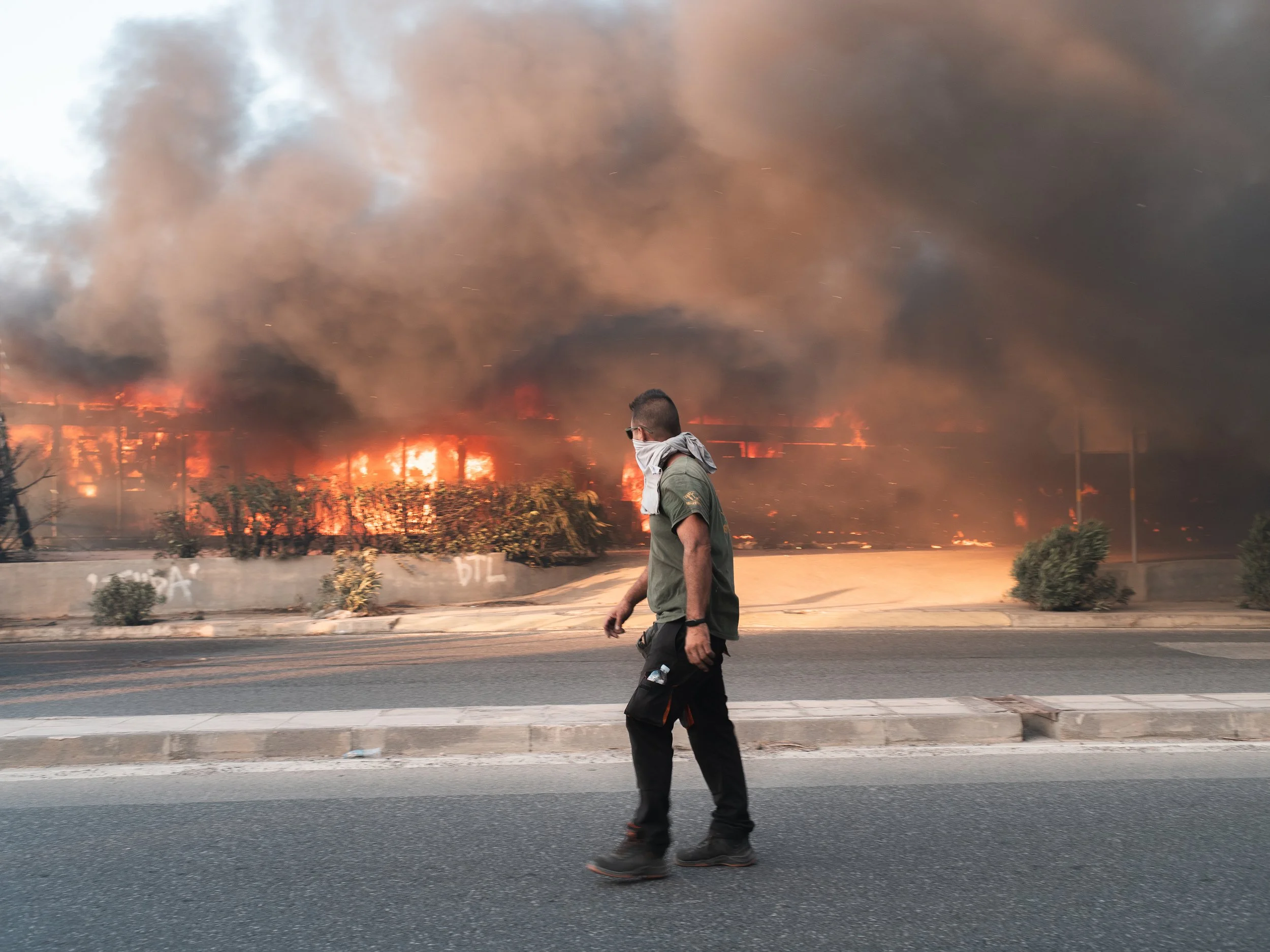 Wildfires in Ano Vrillisia, Athens - Greece 
August 2024