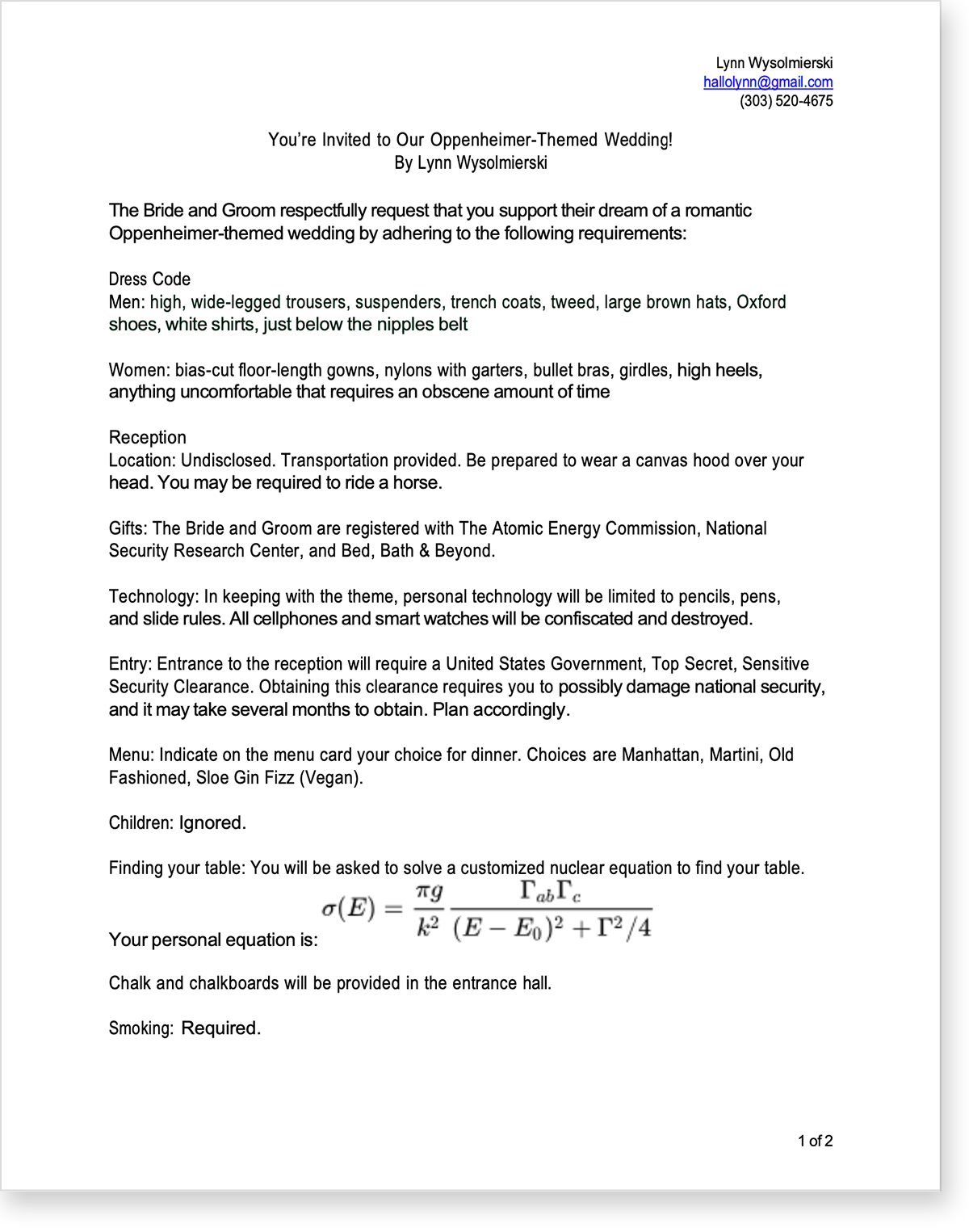 Oppenheimer-Themed Party